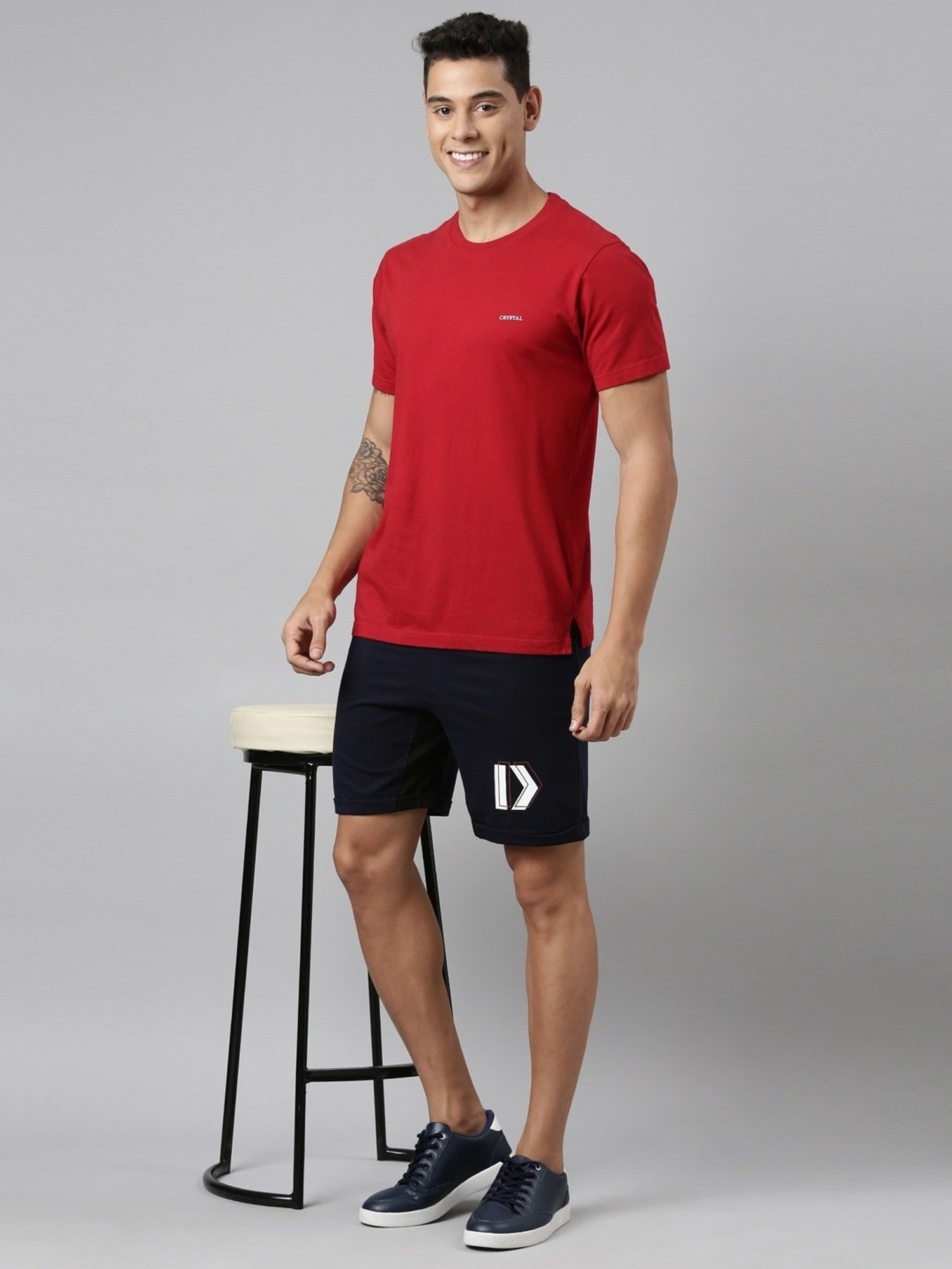 Dixcy Scott Maximus Blue Cotton Regular Fit Shorts