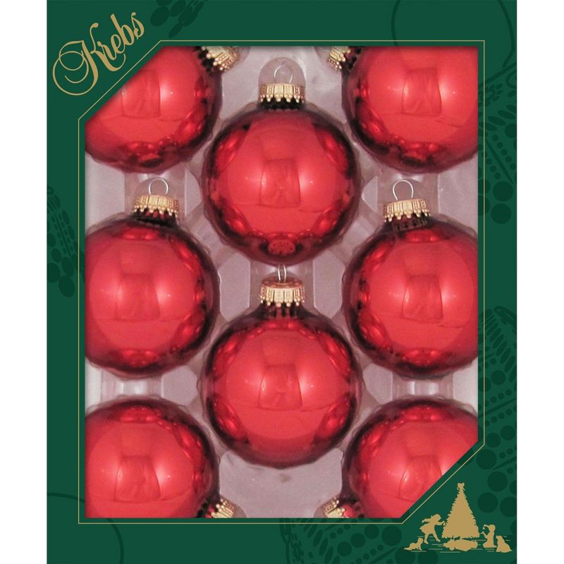 Christmas by Krebs 8ct Red Shiny Glass Christmas Ball Ornaments 2.5" (67mm)