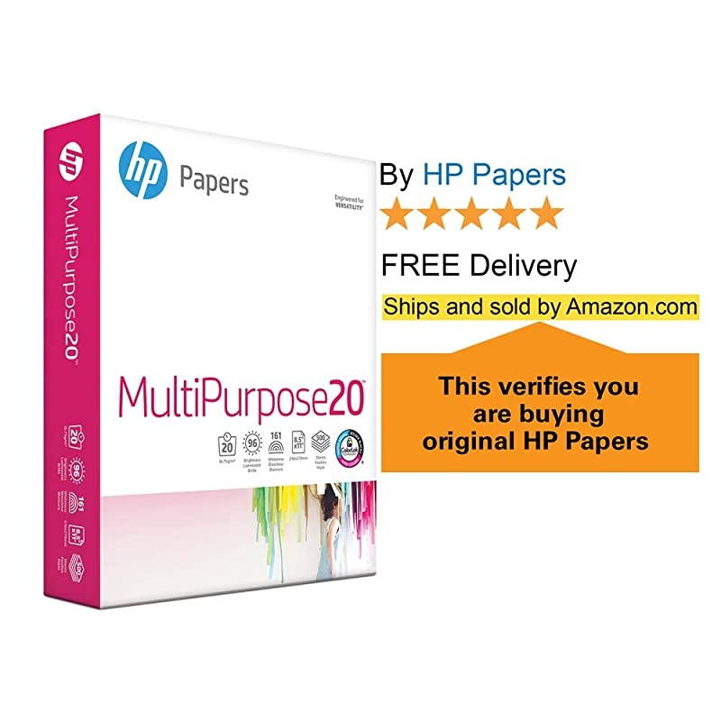 Printer Paper 85x11 MultiPurpose 20 lb School Bus 3 Ream Case 1500 Sheets 96 Bright Made in USA FSC Certified Copy Paper Compatible 112030C