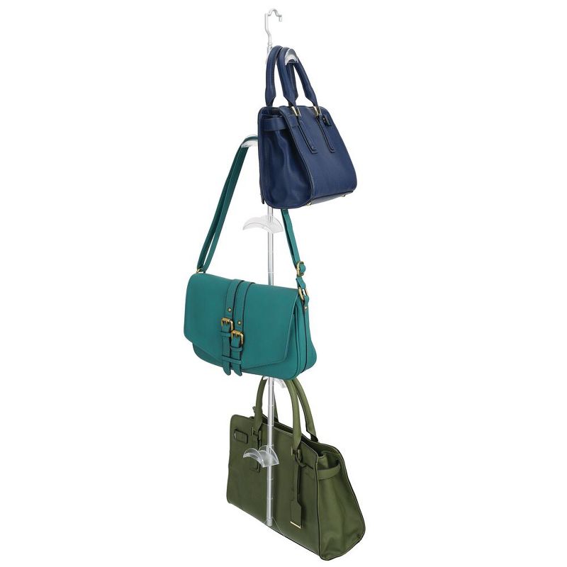 mDesign Aluminum Over Closet Rod Hanging Handbag Organizer, 2 Pack -  Silver