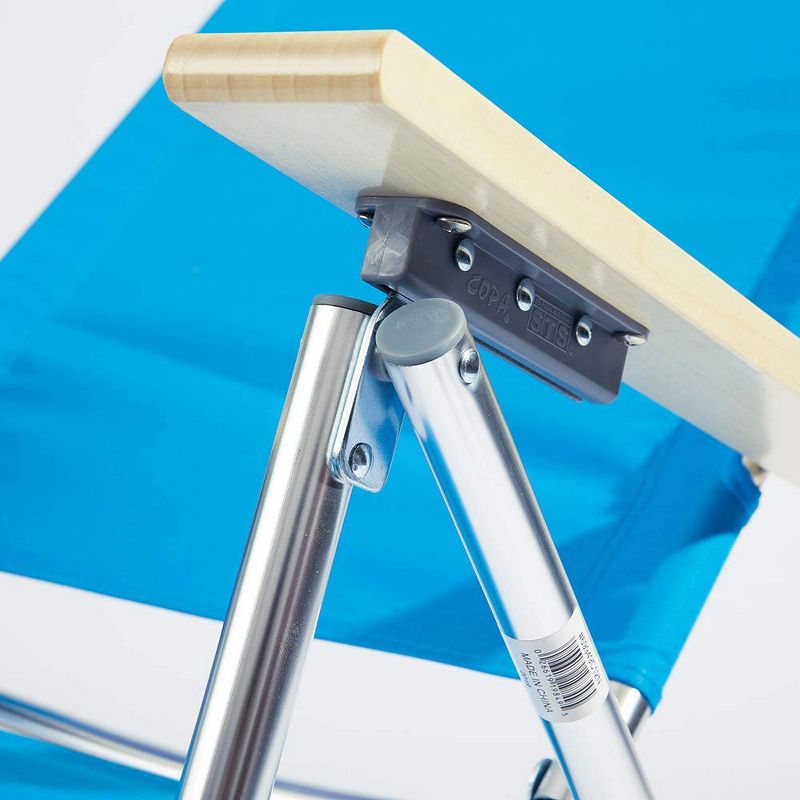 Copa Backpack Single Position Folding Aluminum Beach or Poolside Lounge Chair with Backpack Straps, Dark Blue