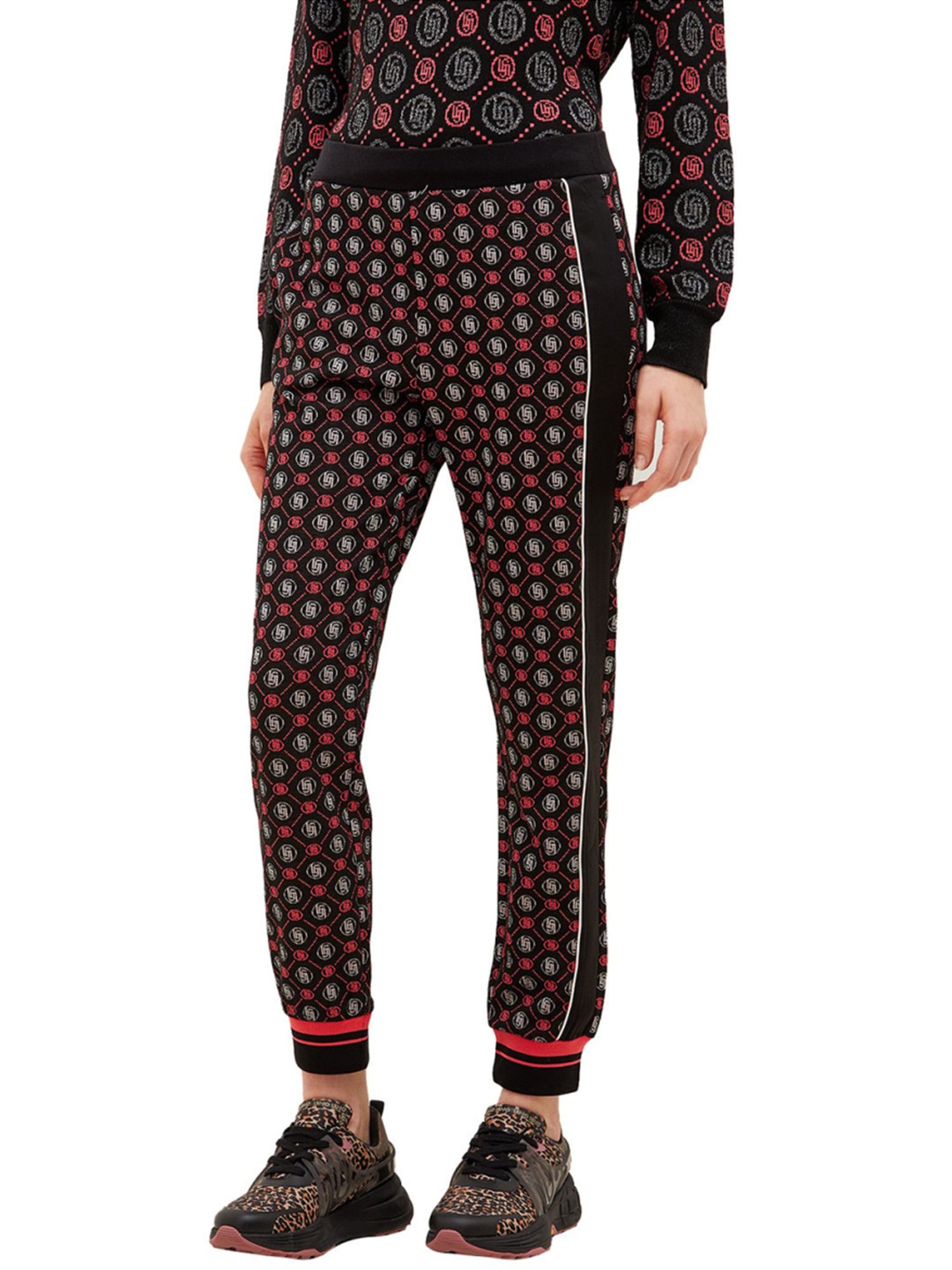 Liu Jo Nero, Barbie & Silver Printed Regular Fit Joggers