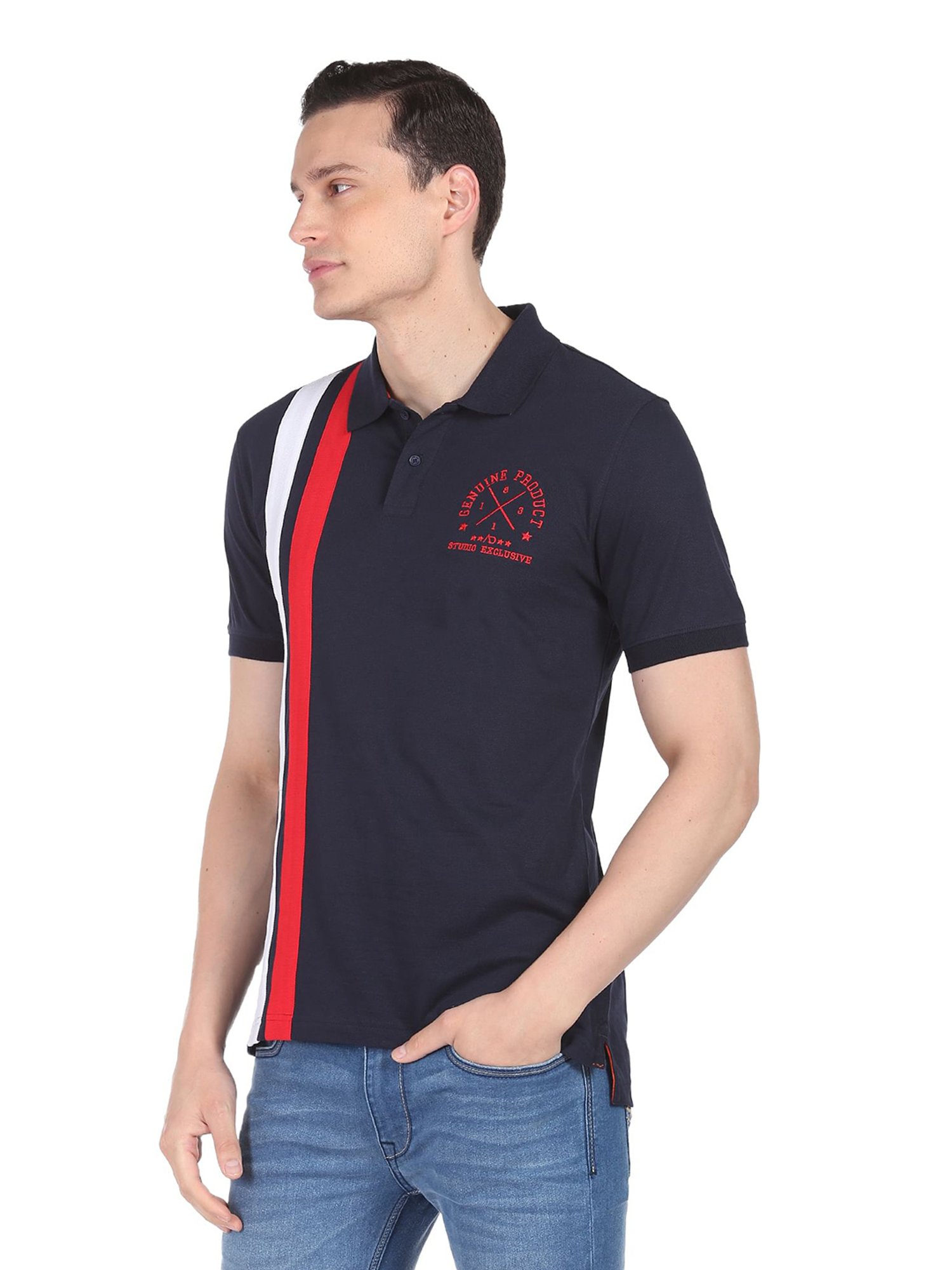 AD by Arvind Navy Polo T-Shirt