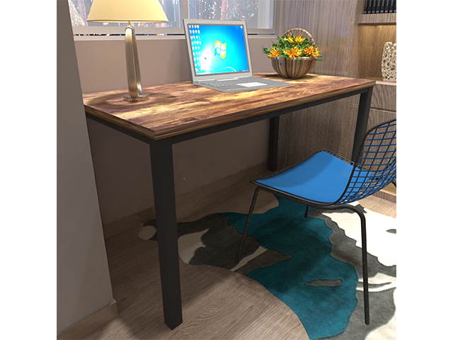 47inch Computer Desk Game Desk MDF And Metal Multi-function Table For Dining and Living Room,Modern Minimalistic Style, Solid Sturdy Table,Brown,GT93