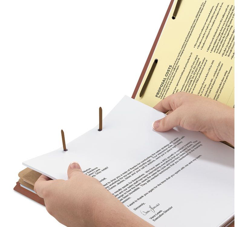 Smead Pressboard Classification Folder 2" Exp. Two Dividers Letter Red 10/Box 14024