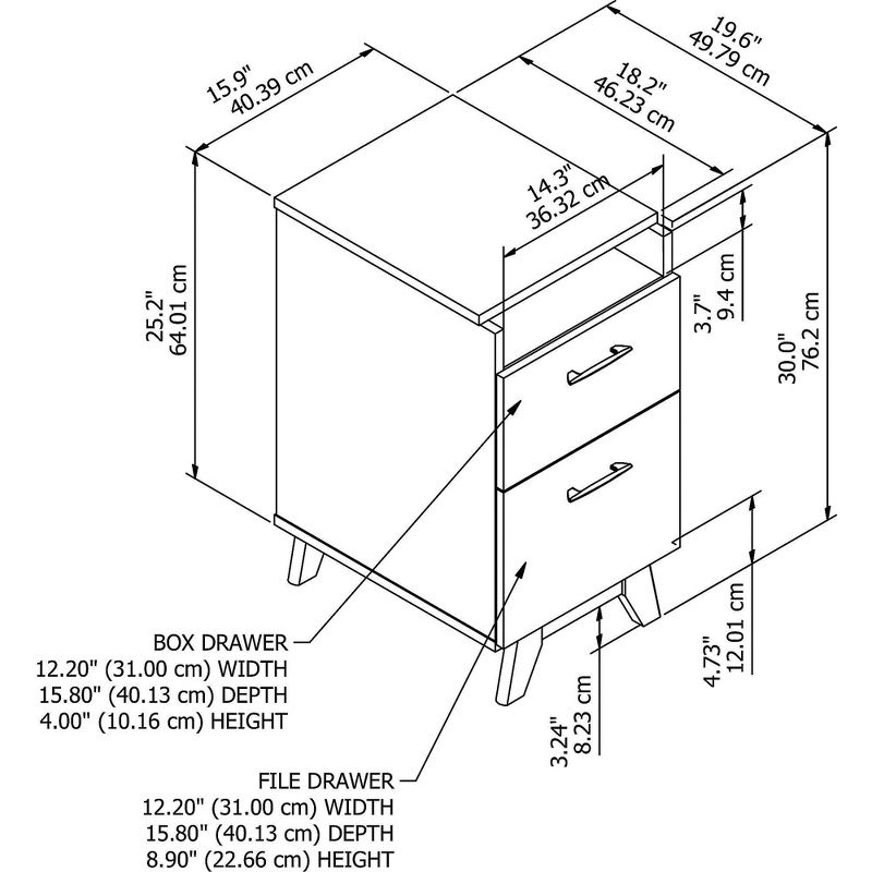 Centura 2 Drawer File Cabinet Century Walnut - Kathy Ireland Home
