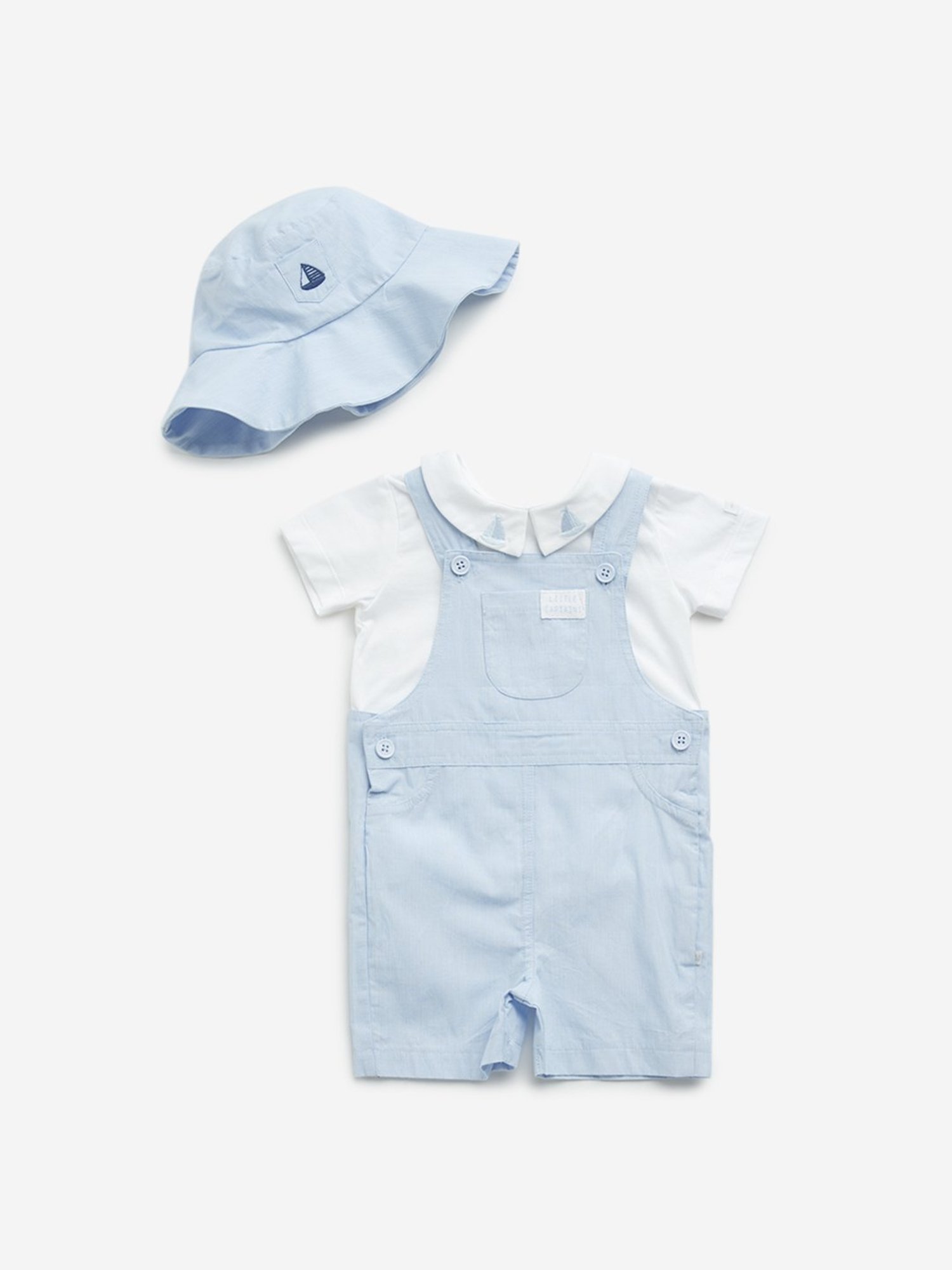 Budding Bees Kids Blue Ombre Jumpsuit with Attached Bow