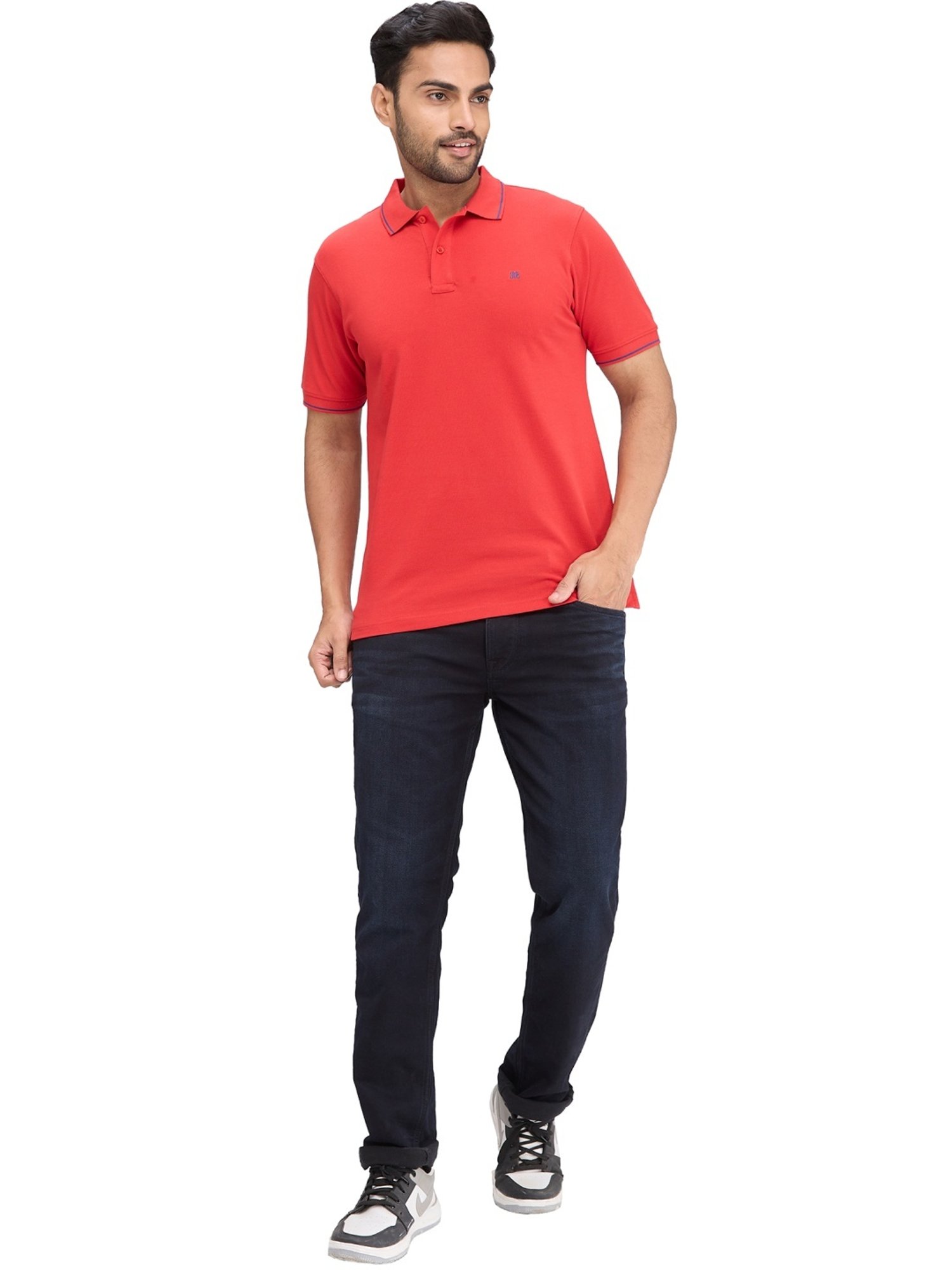 Raymond Red Slim Fit Polo T-Shirt