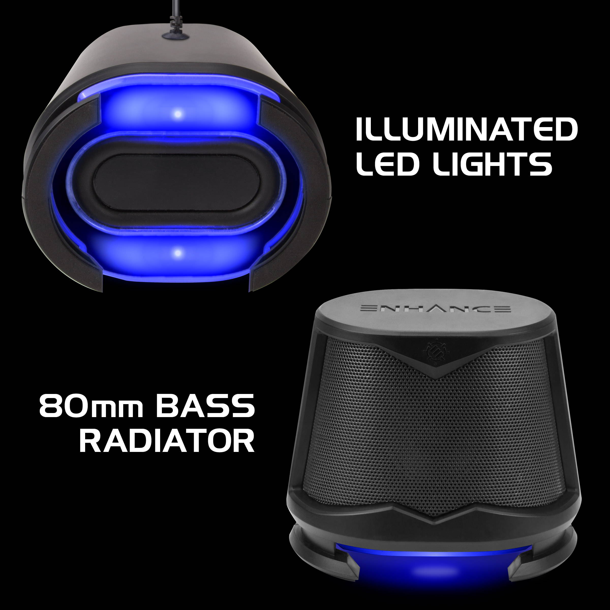 Enhance SB2 2.0 High Excursion Computer Speakers with LED Lights