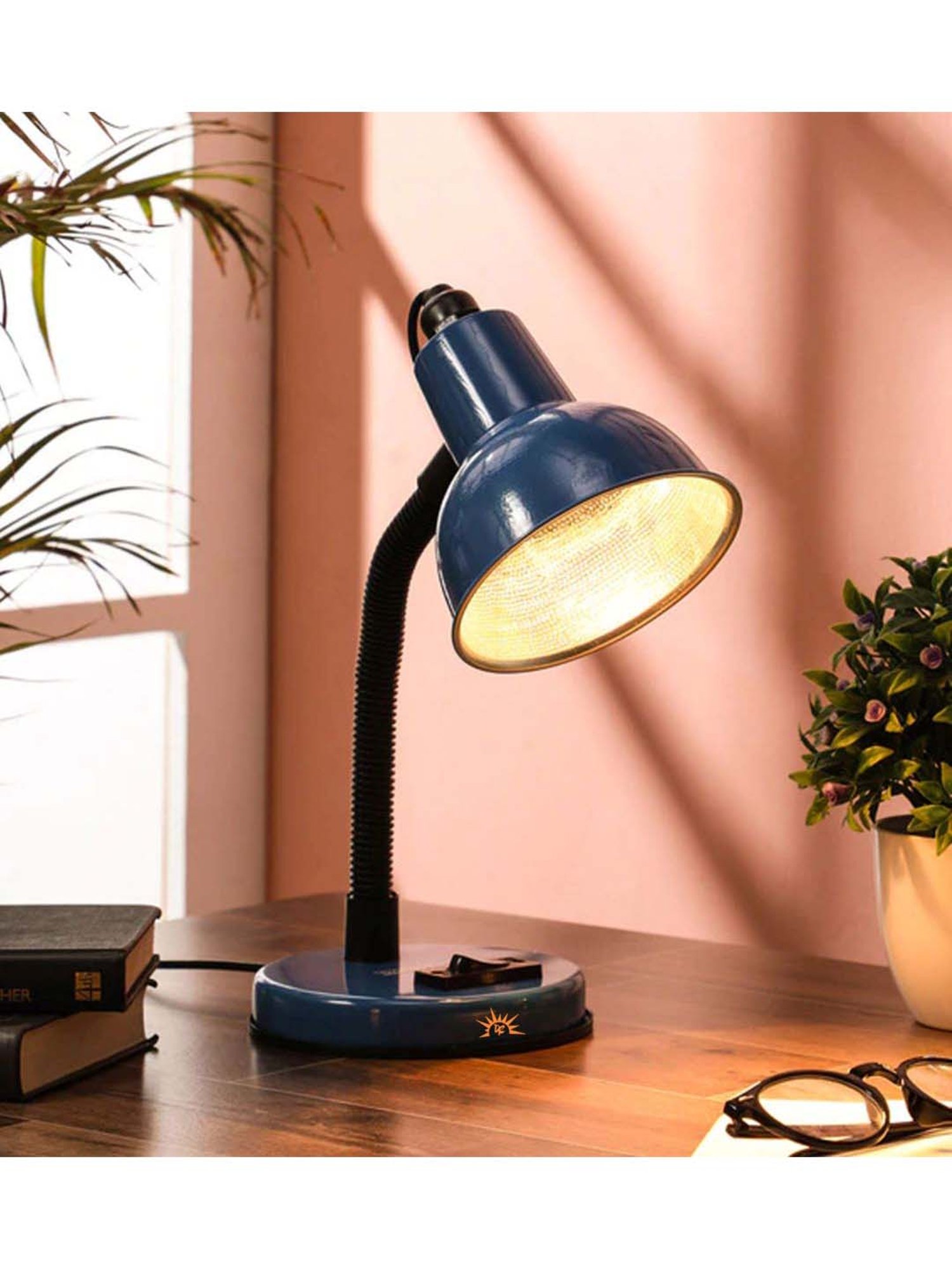 Kapoor E Illuminations Green Study Table Lamp - Set of 1