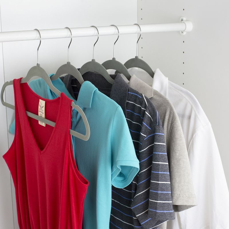 Home Basics  Flocked Velvet Suit Hanger, (Pack of 25), Grey