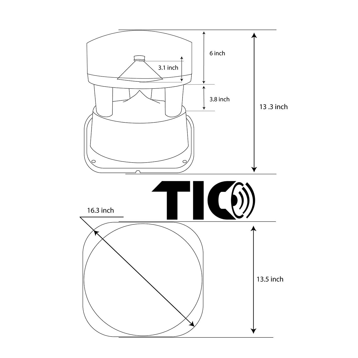 TIC B16 6" Outdoor 70v In-Ground Omnidirectional Speaker(Single)