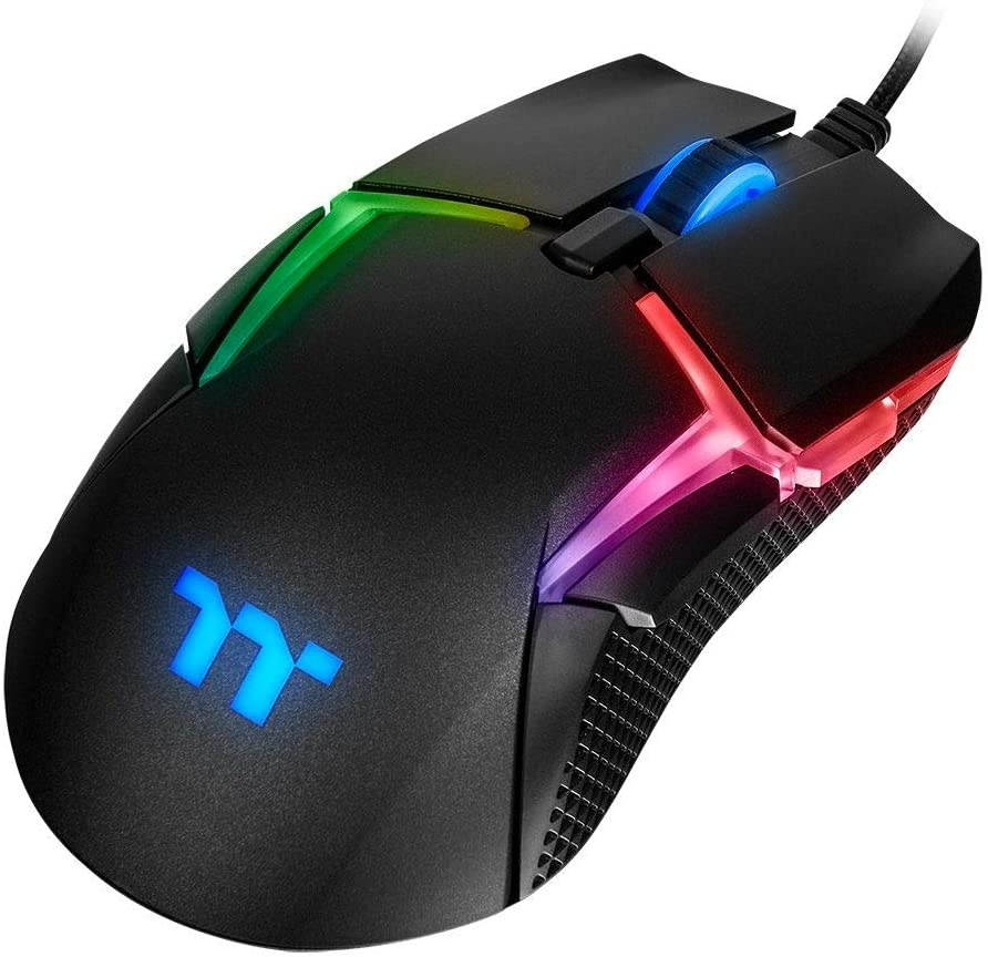 thermaltake level 20 rgb gaming mouse (gmo-lvt-wdoobk-01), black