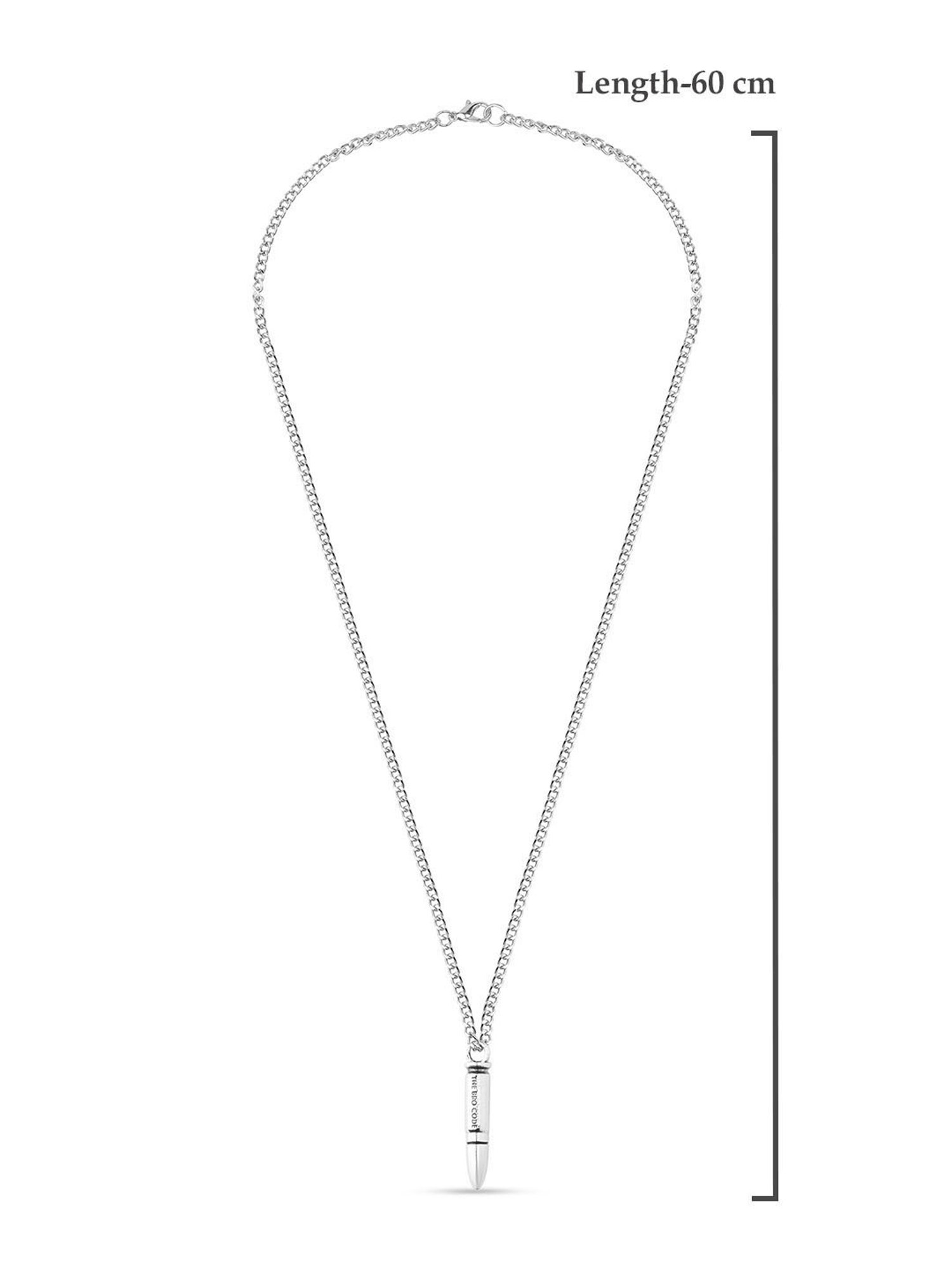 The Bro Code Engraved Silver-Plated Bullet Pendant Necklace for Men