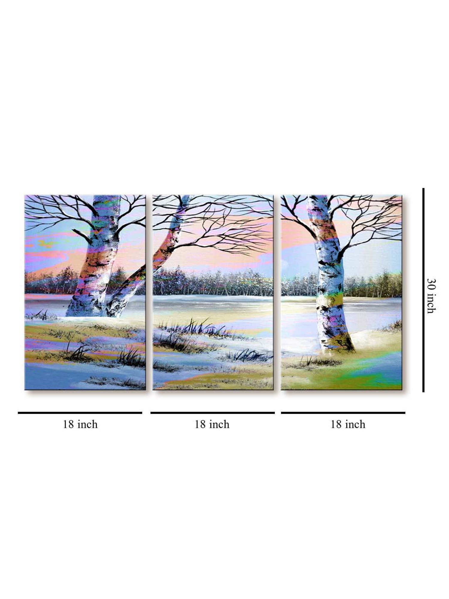 999Store Multicolor Nature Art 3 Frame Canvas Paintings