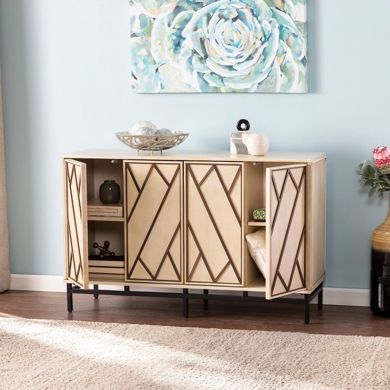 Maisas Art Deco Buffet Antique Cream/Black - Aiden Lane