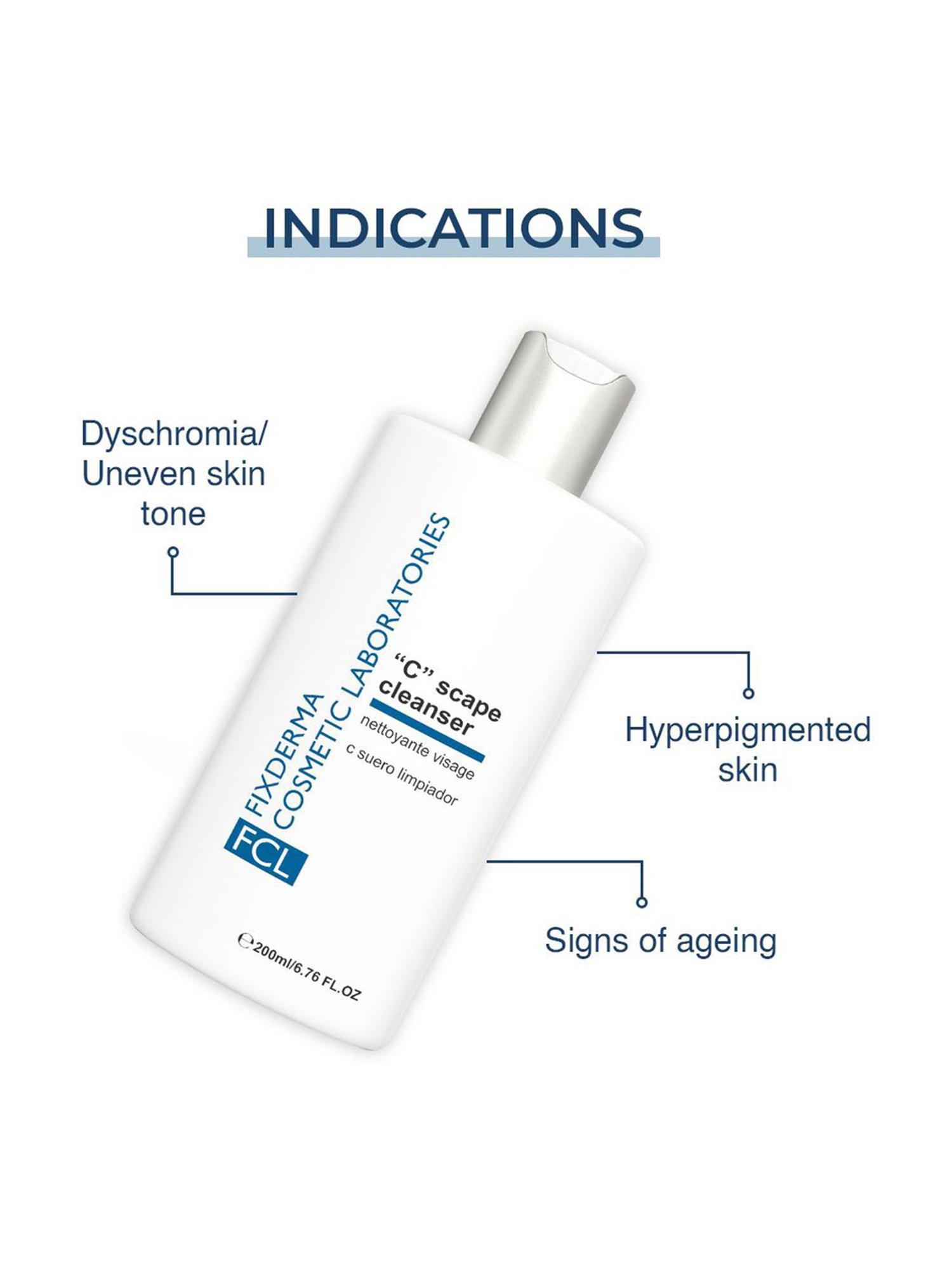 Fcl C Scape Cleanser,Vitamin C Cleanser,Exfoliant, Brightens Skin, Dermatologist Tested - 200 ml