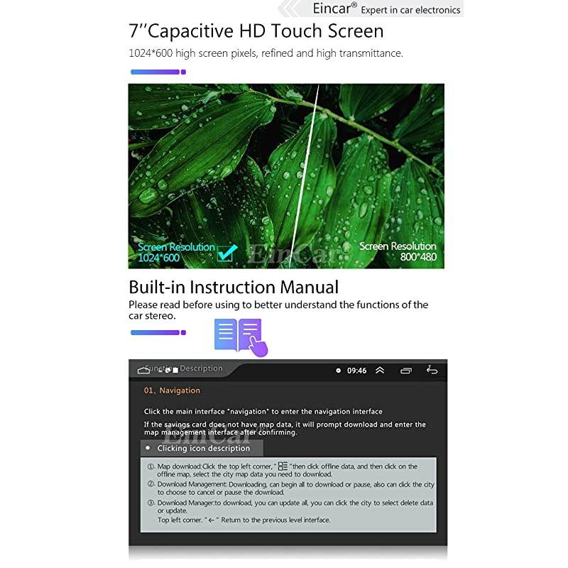 10.0 Double Din Car Stereo GPS Navigation Car Radio Capacitive Touch Screen in Dash Bluetooth Video Player 2 Din Autoradio with WiFi USB Mirrorlink 1080P + Rearview Camera