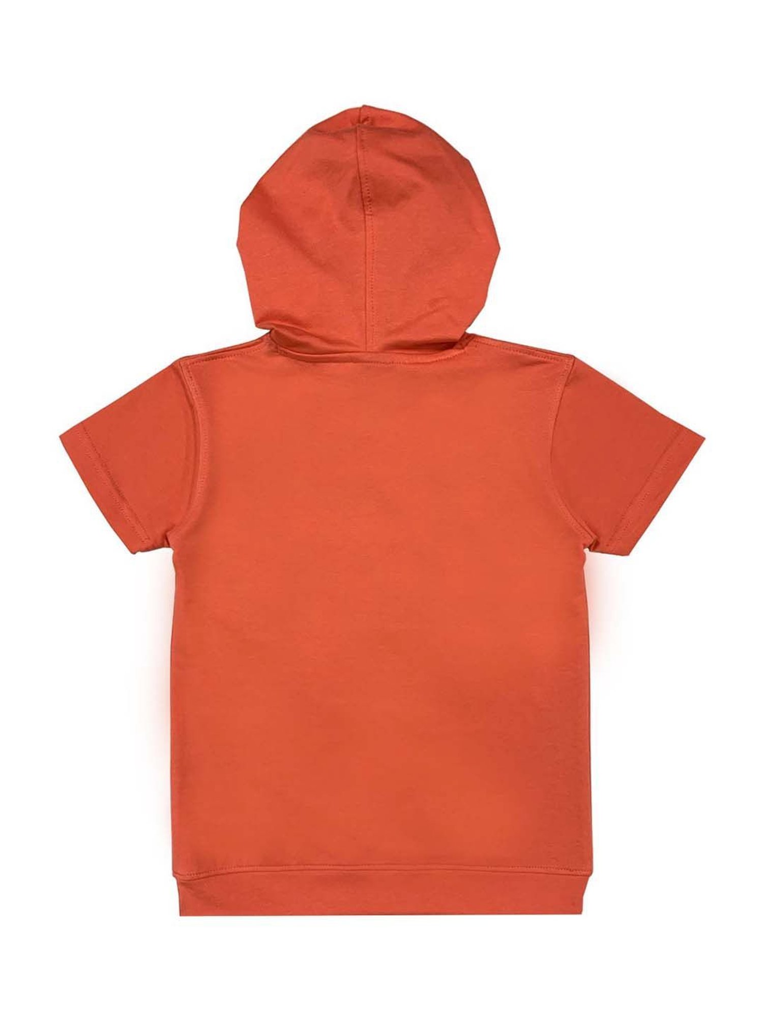 Cavio Kids Orange Printed T-Shirt