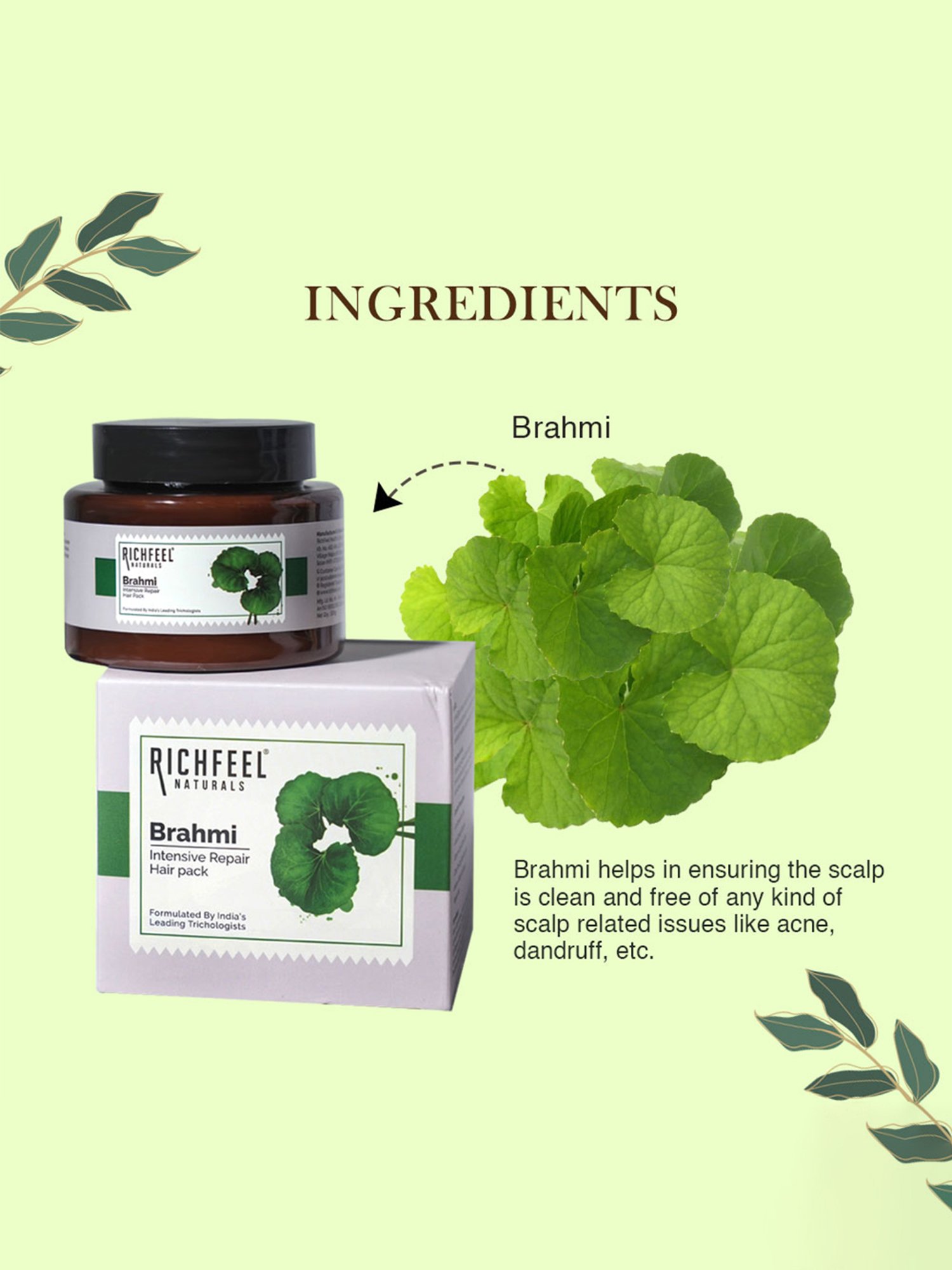 Richfeel Brahmi Intensive Repair Hair Pack - Pack of 2