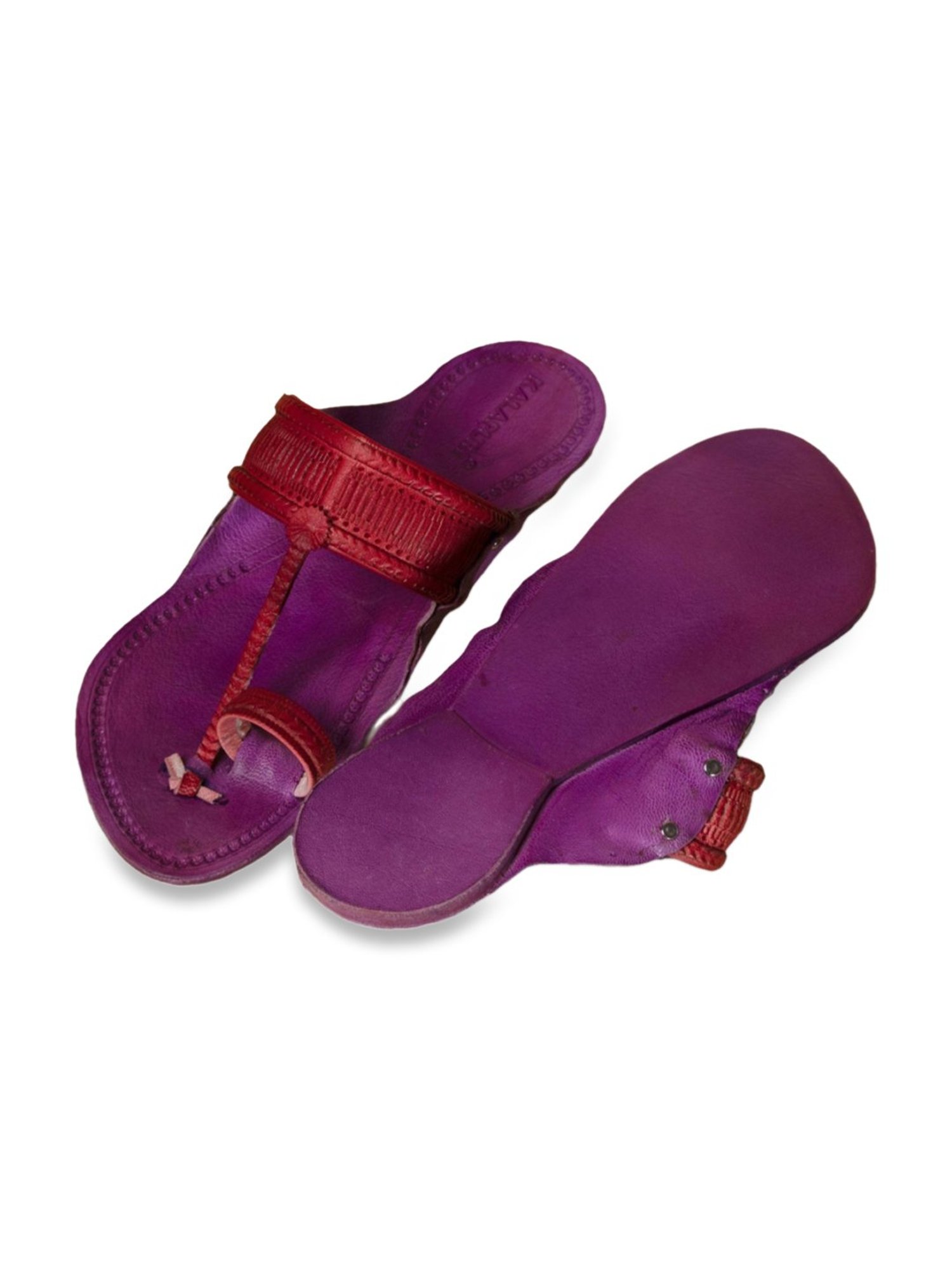 Kalapuri Men's Purple Kolhapuri Sandals