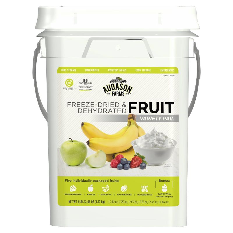 Augason Farms Freeze Dried Fruit Variety Pack Kit - 44oz Pail