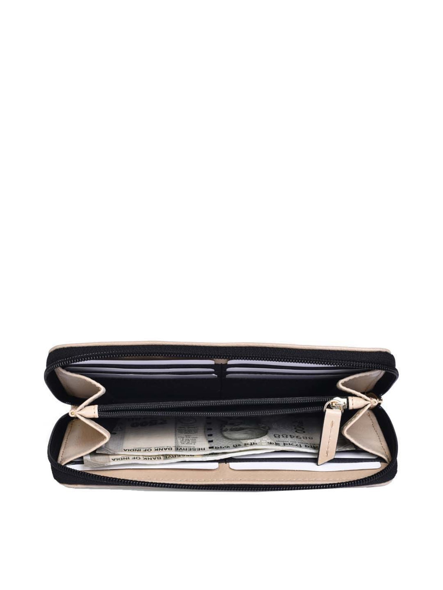 BELWABA Beige Solid Zip Around Wallet for Women