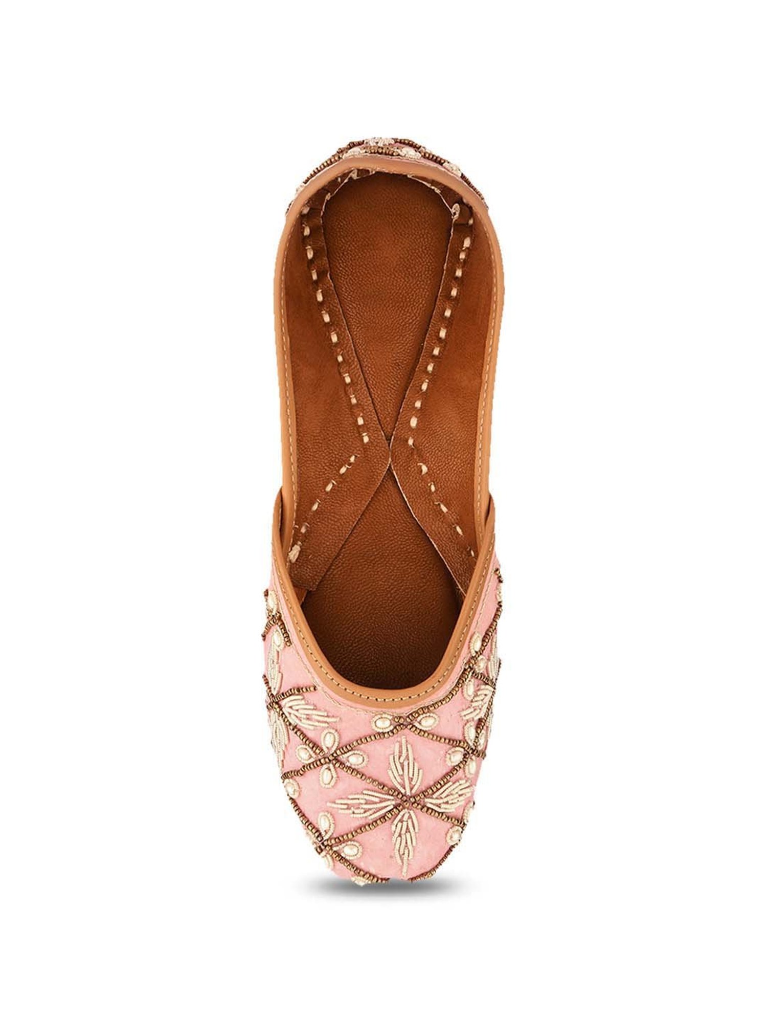Desi Colour Women's Pale Pink Ethnic Juttis