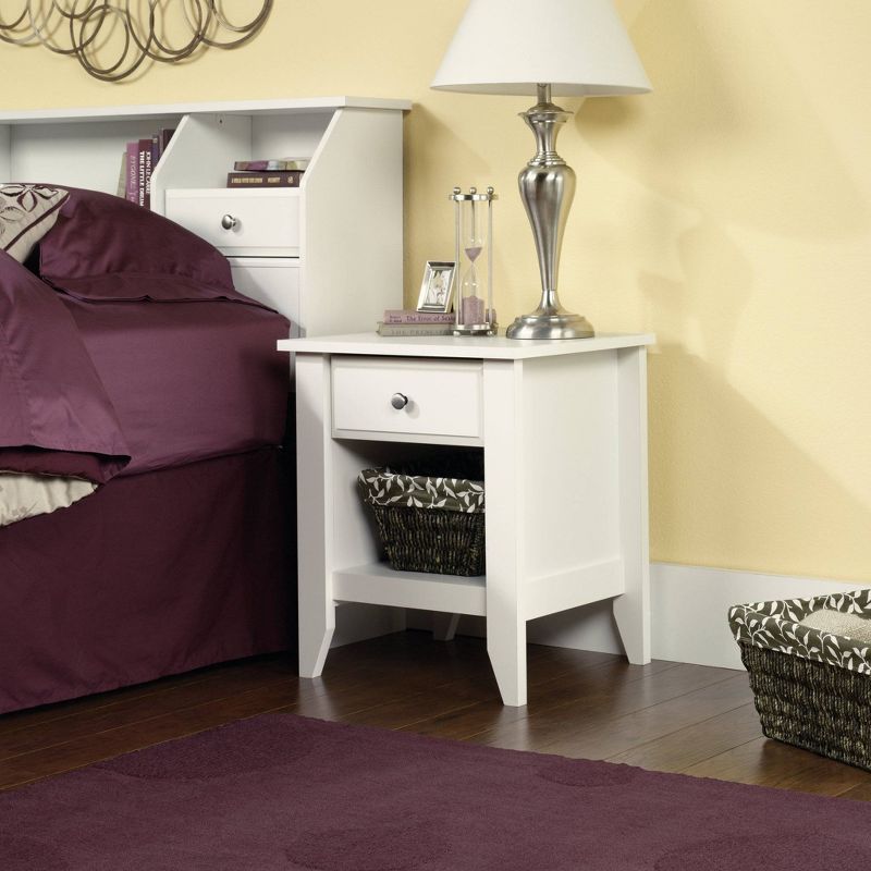 Shoal Creek Nightstand with Drawer & Storage Shelf - Soft White - Sauder