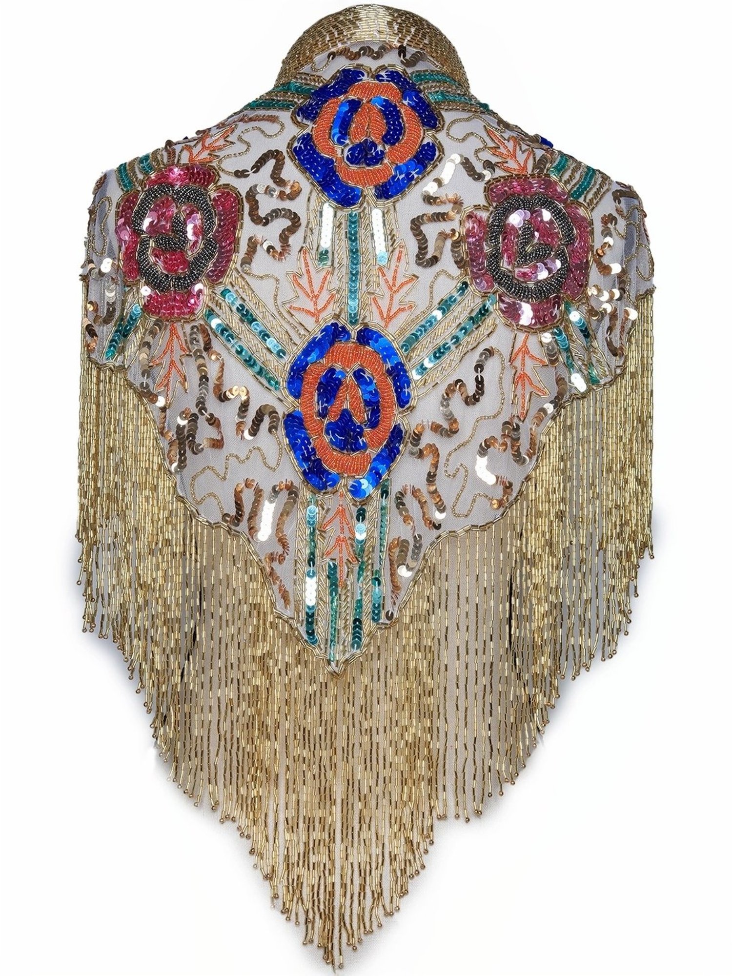 Odette Multicolored Embellished Fancy Cape