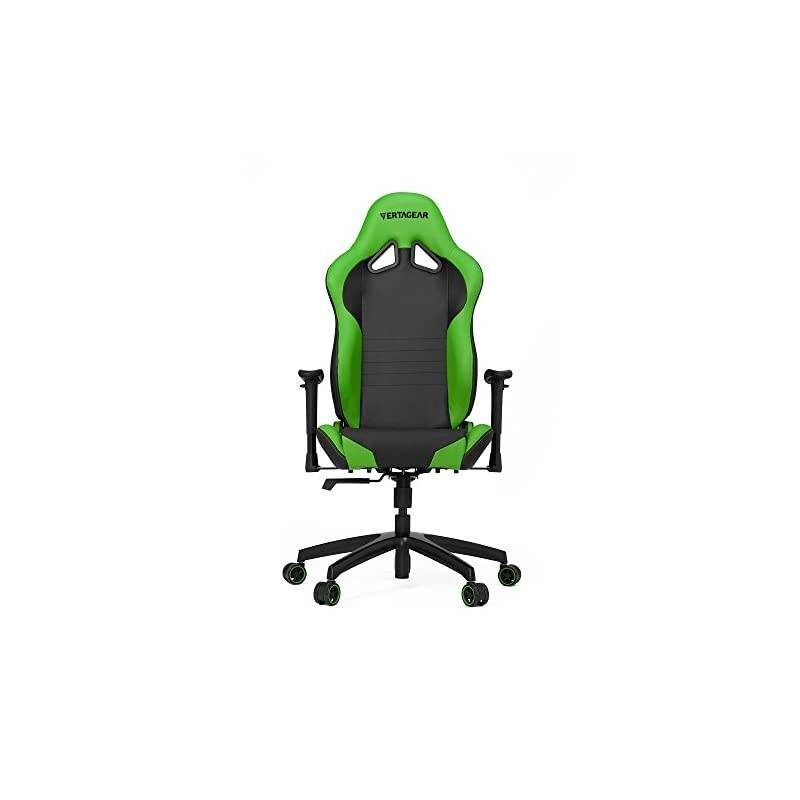 Gaming Chair Racing Seat, S-Line Slim SL2000 BIFMA Cert, Black/Green