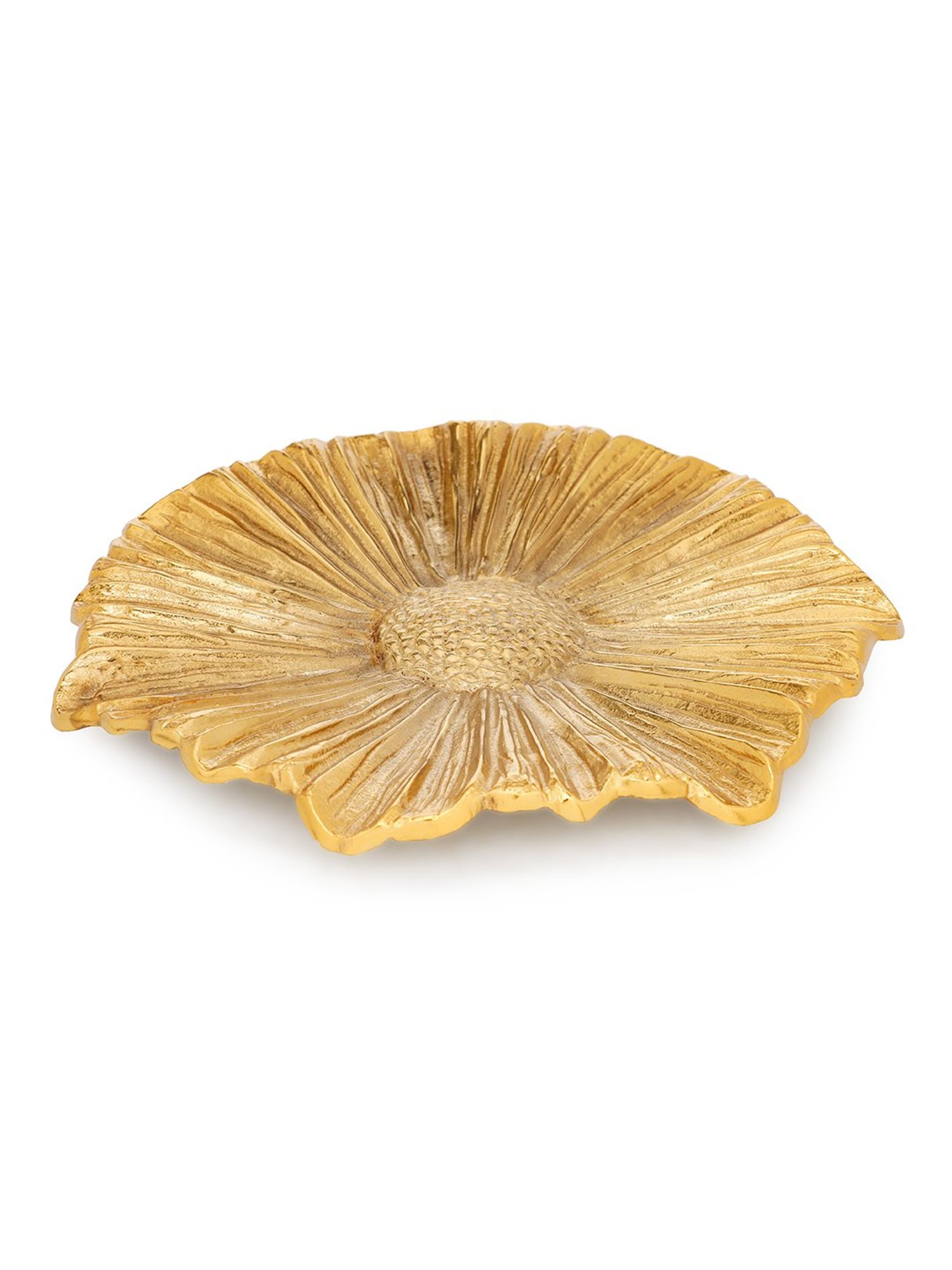 Pure Home and Living Gold Aluminium Textured Decorative Platters