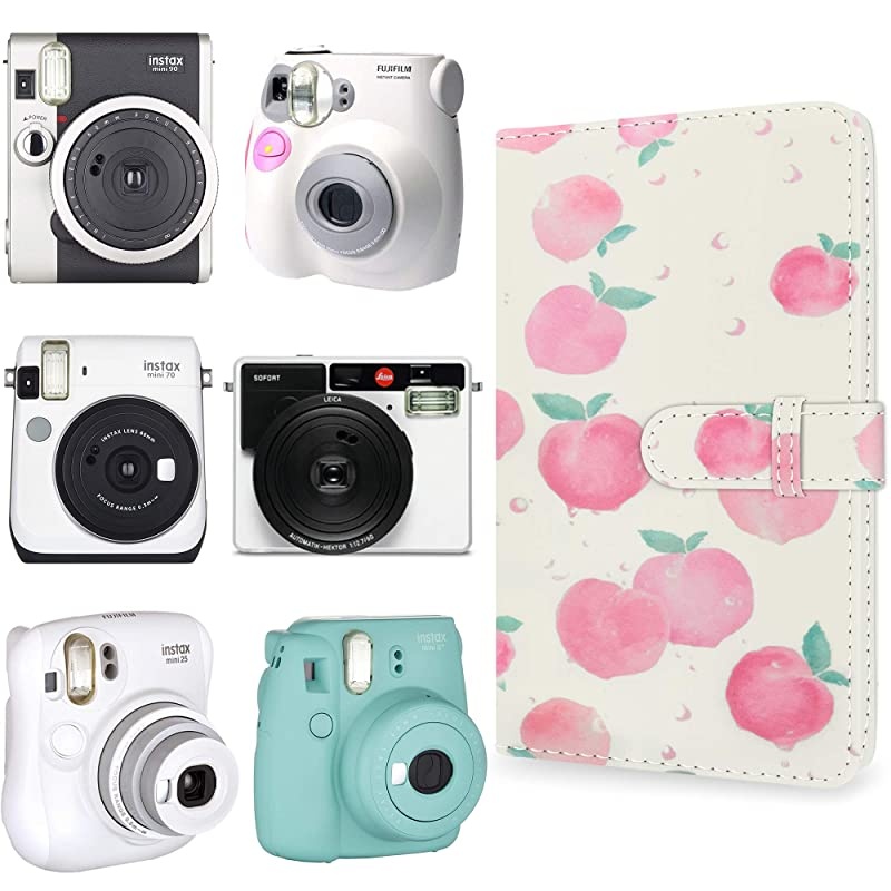 Mini Photo Album Compatible with Polaroid Fujifilm Mini 7s 8 8+ 9 25 26 50s 70 90 11 Film - (Flower)