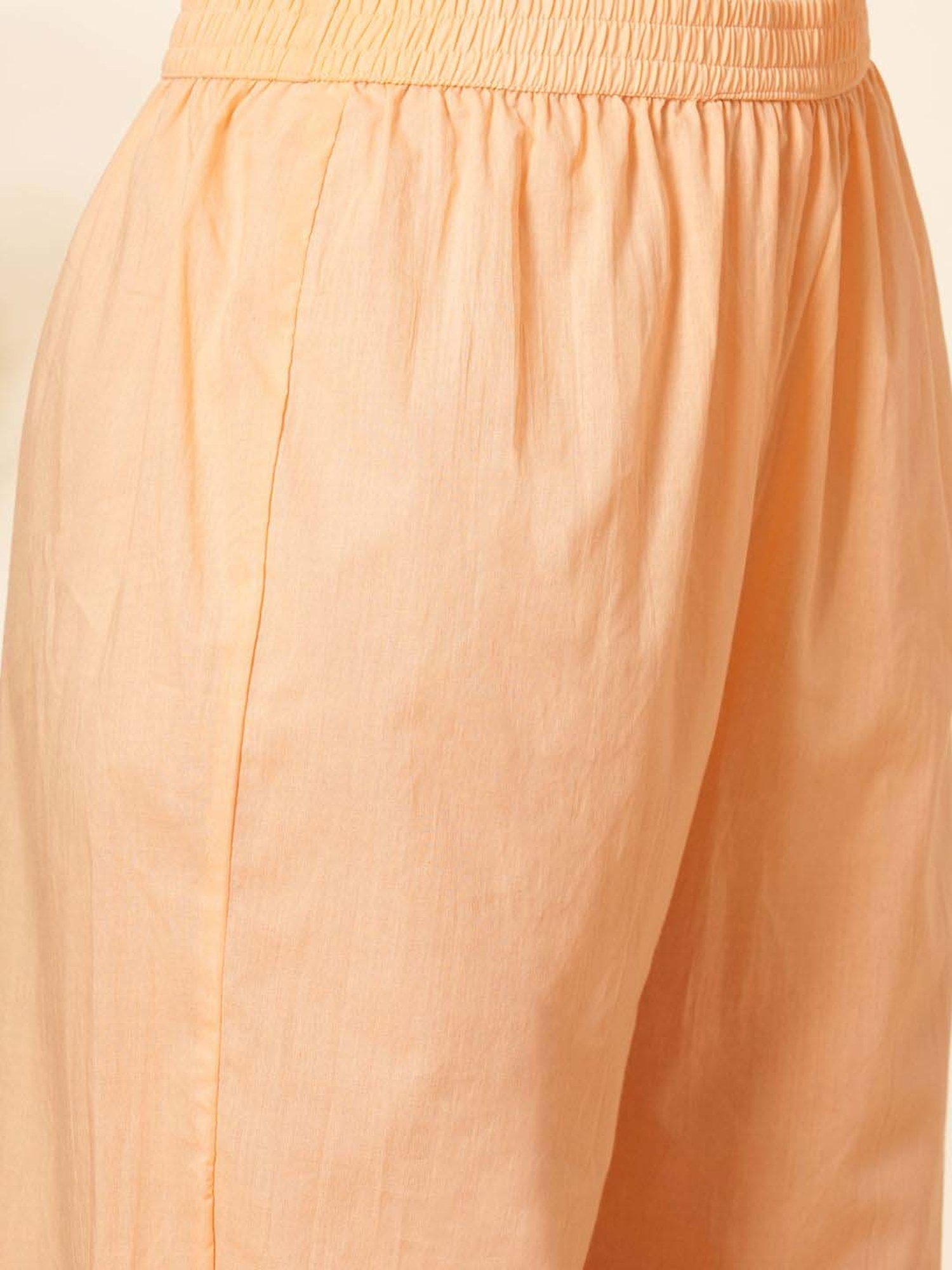 Fashor Peach Floral Print Kurta & Pant Set With Dupatta