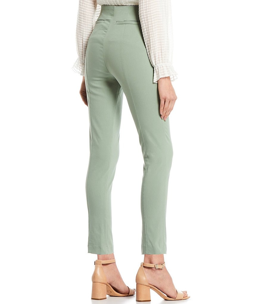 Takara High-Waisted Flat-Front Pull-On Skinny Pants