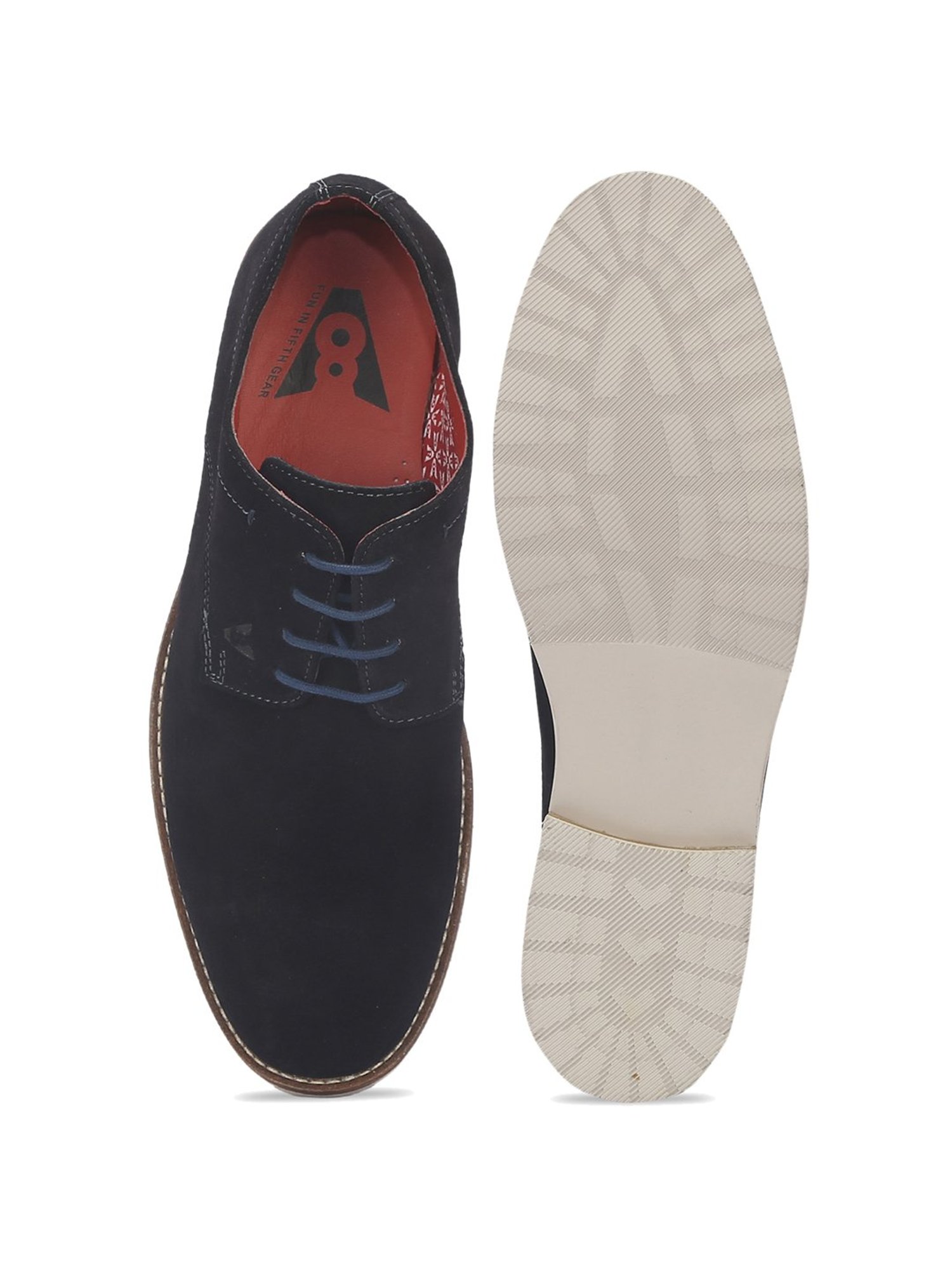 V8 by Ruosh Men's Venice Navy Derby Shoes