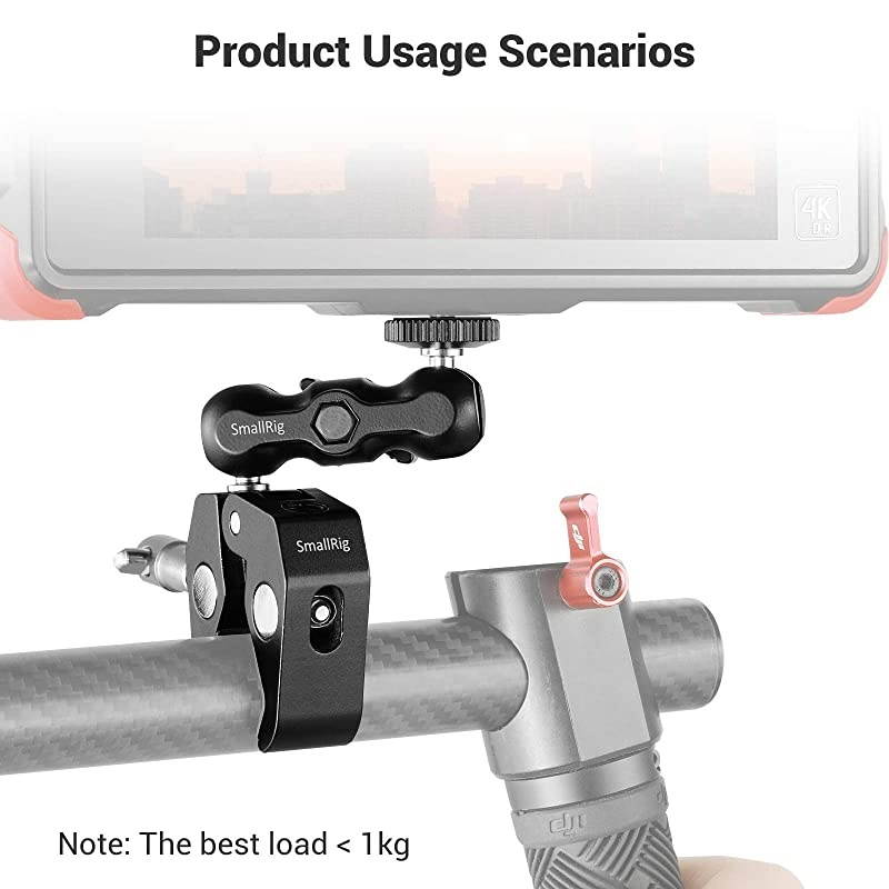 MultiFunctional Ballhead Clamp Double Ball Adapter with Bottom Clamp 2164