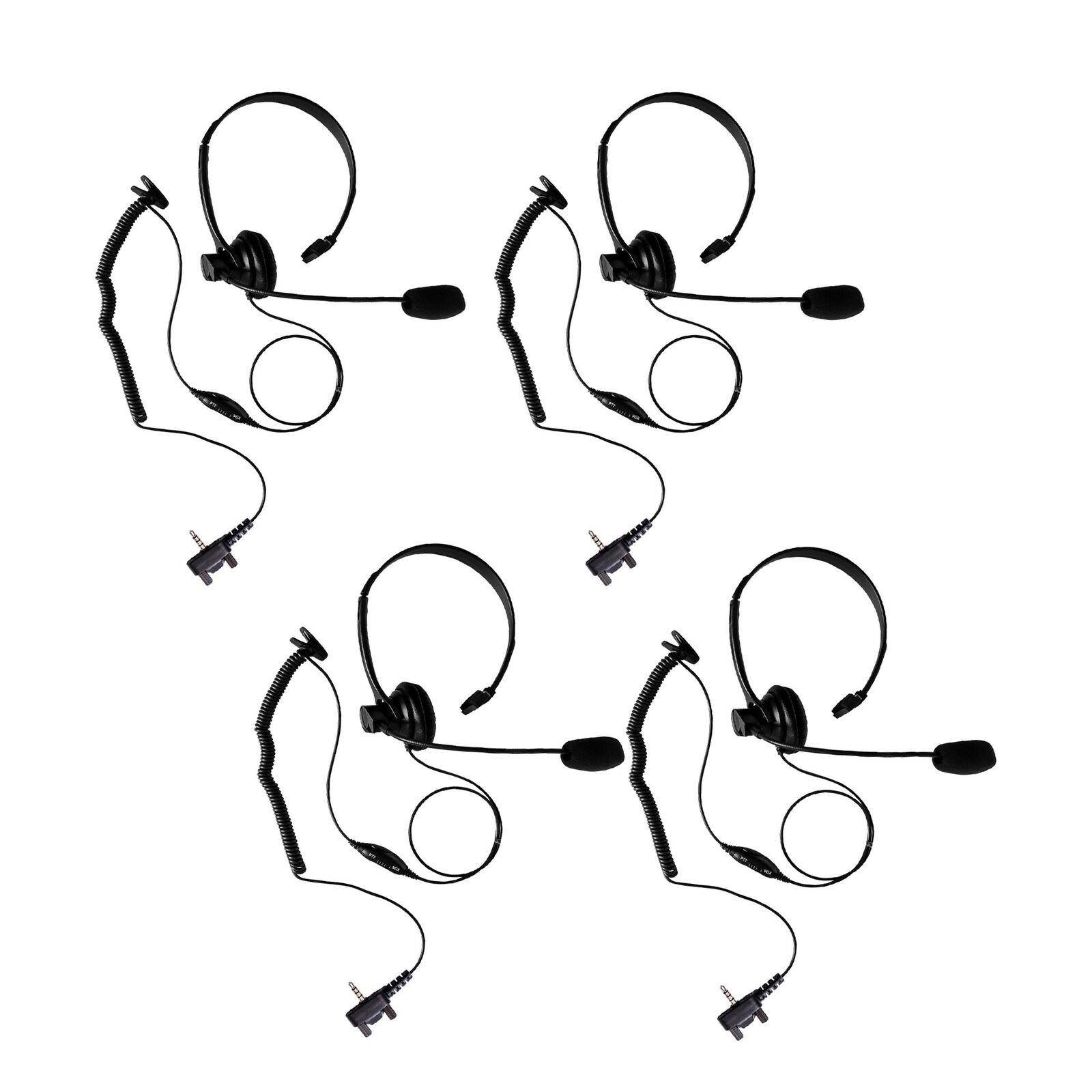 4 unit Retail Store Single Earmuff Headphone Boom Mic for Vertex VX-131 VX-132