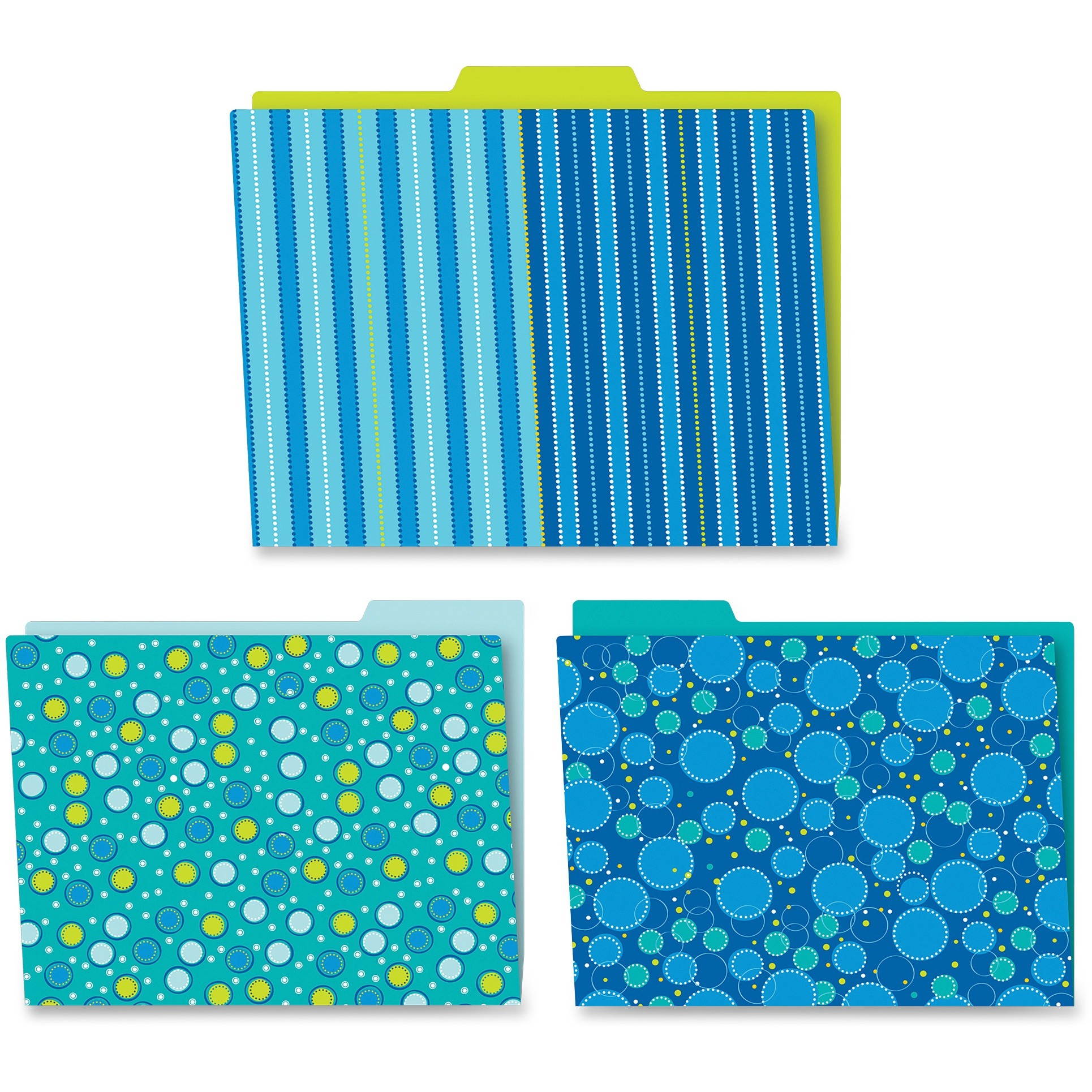 Carson-Dellosa Bubbly Blues File Folders Set - Multi-colored - 6 / Pack  CDP136002
