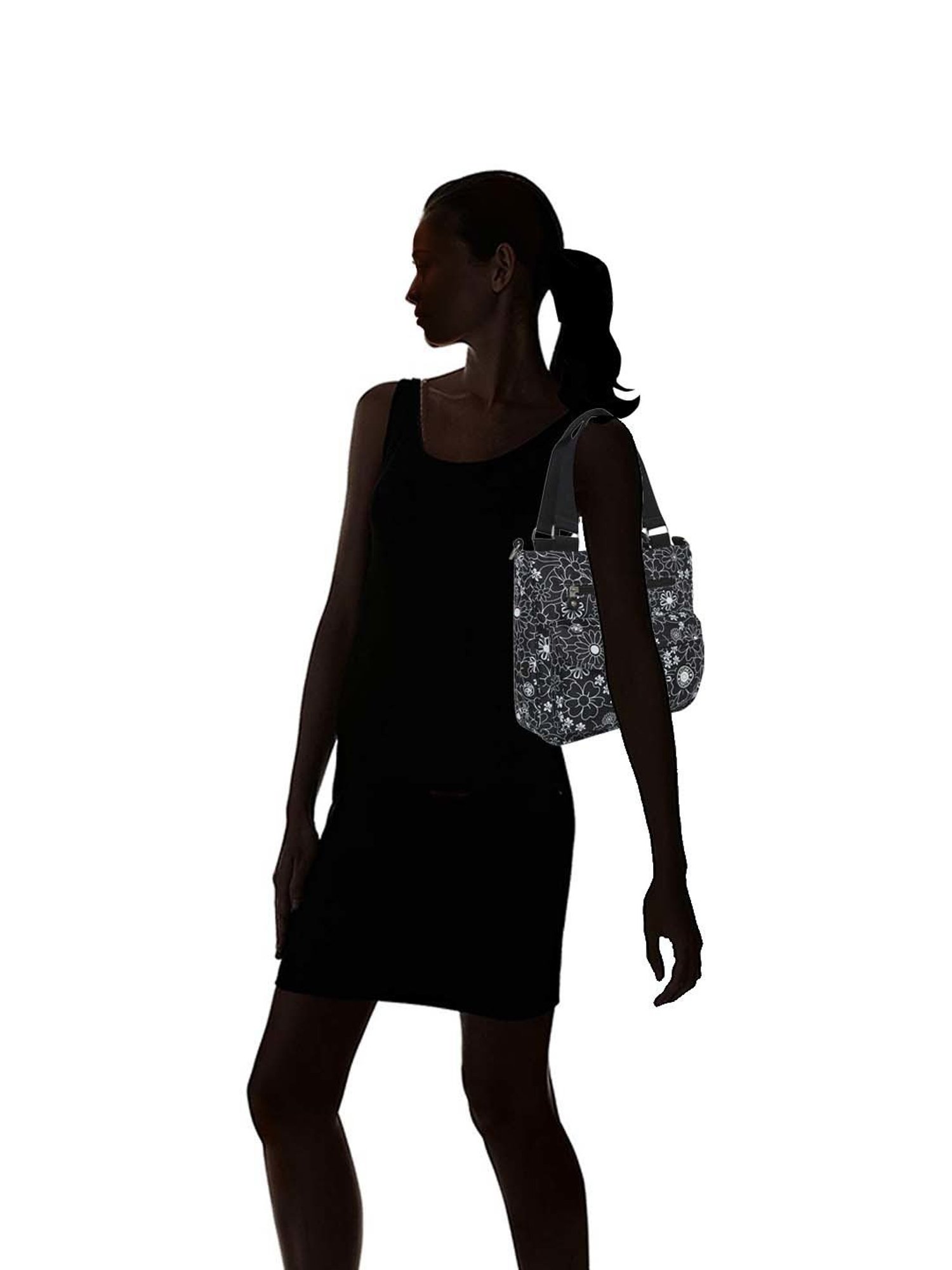 Baomi Black Printed Medium Shoulder Bag