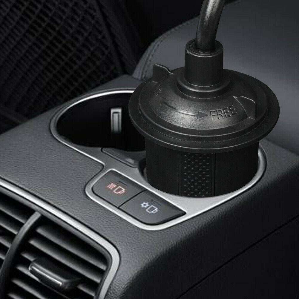 Adjustable Automobile Cup Holder Mount for Smartphones - Black