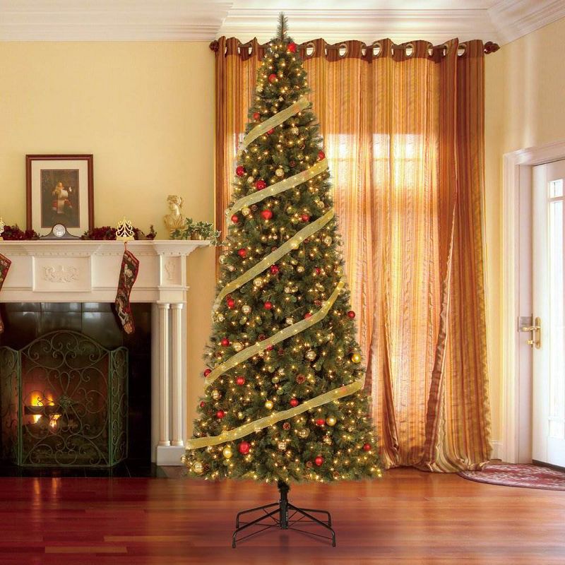 Home Heritage Albany 12' Pre-Lit Artificial Christmas Tree w/ Pine Cones & Stand