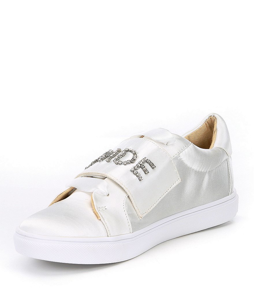 Kurt Geiger London Lexi Eagle Glitter Leather Lace-Up Sneakers