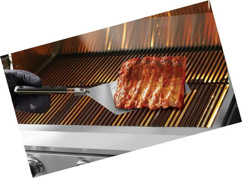 Mr. BBQ Stainless Steel Oversized Spatula with Folding Handle - Perfect for F...