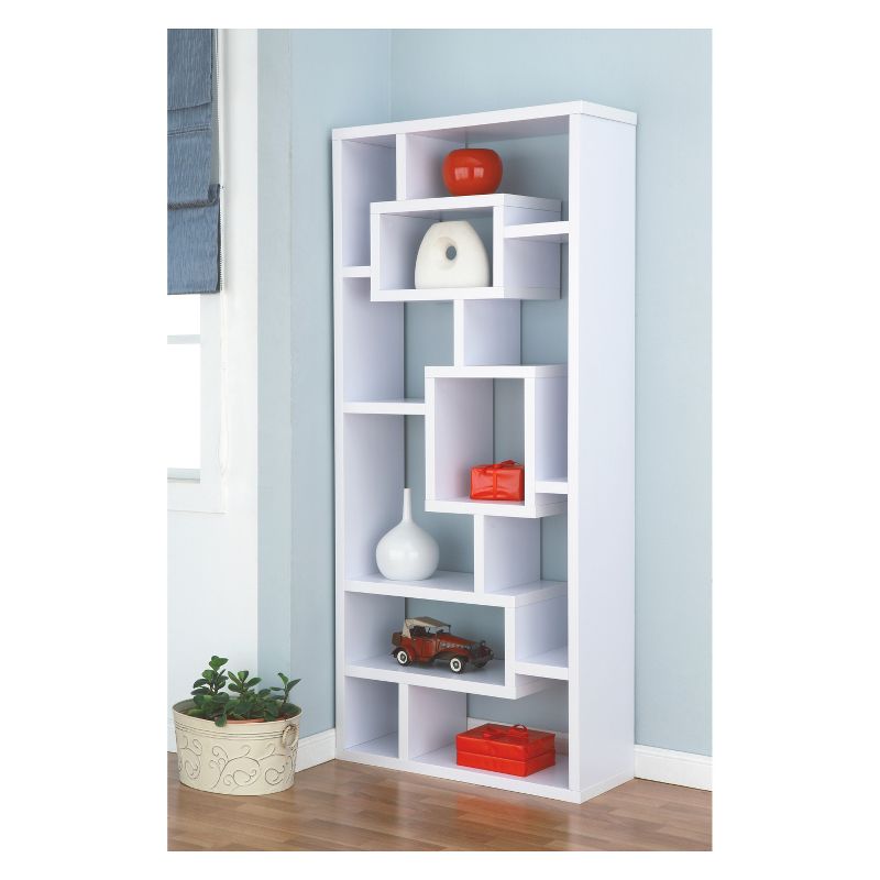 71" Heather 16 Shelf Bookcase White - miBasics