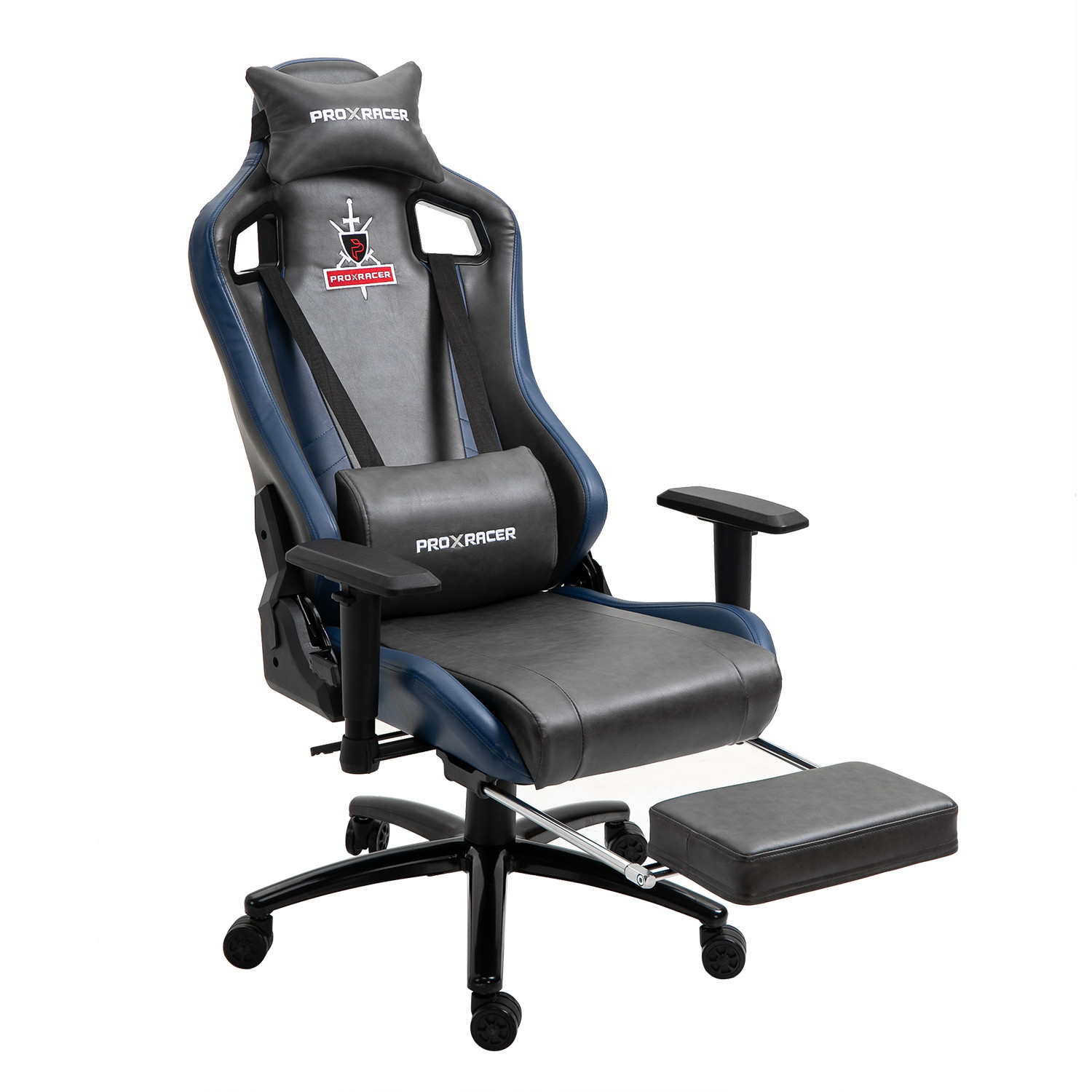 Walsport High-Back Racing Gaming Chair Office Chair Recliner Computer Chair Adjustable PU Leather Desk Chair with Massage Lumbar Support Footrest