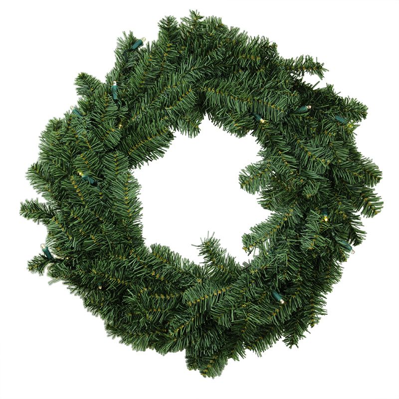 Darice 30" Prelit LED Canadian Pine Artificial Christmas Wreath - Warm Clear Lights