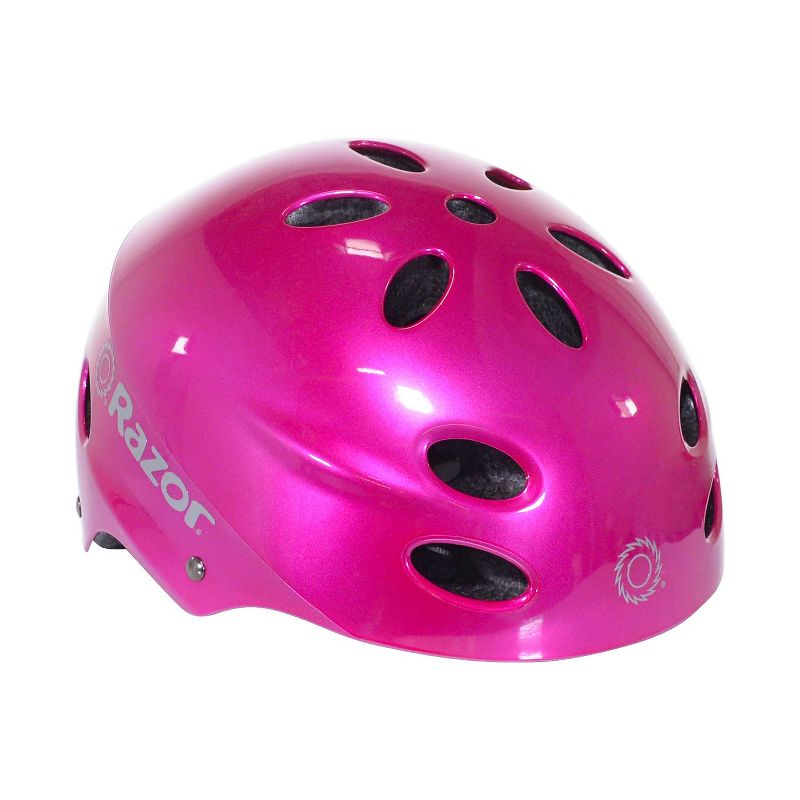 Razor 97956 V-12 Youth Kids Safety Multi Sport Bicycle Helmet For Children with 17 Cooling Vents, Adjustable Strap, and Padding, Pink