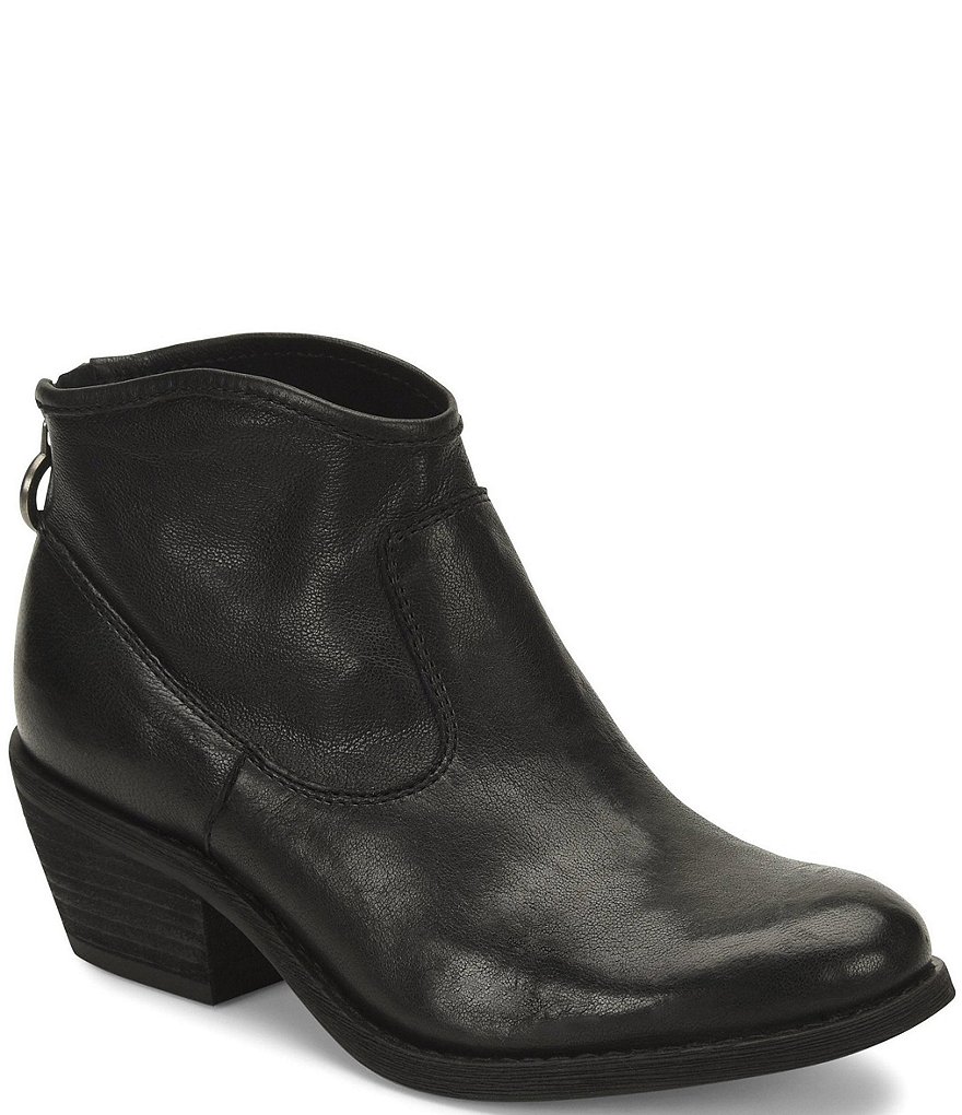Sofft Aisley Unlined Leather Block Heel Western Booties