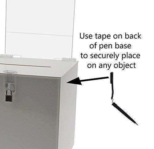 Marketing Holders Corded Pen for Ballot Suggestion Box Black Ink Strong Double Sided Tape Included